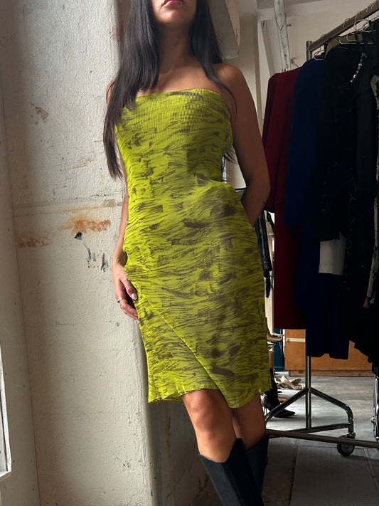 Genny corset tube silk dress