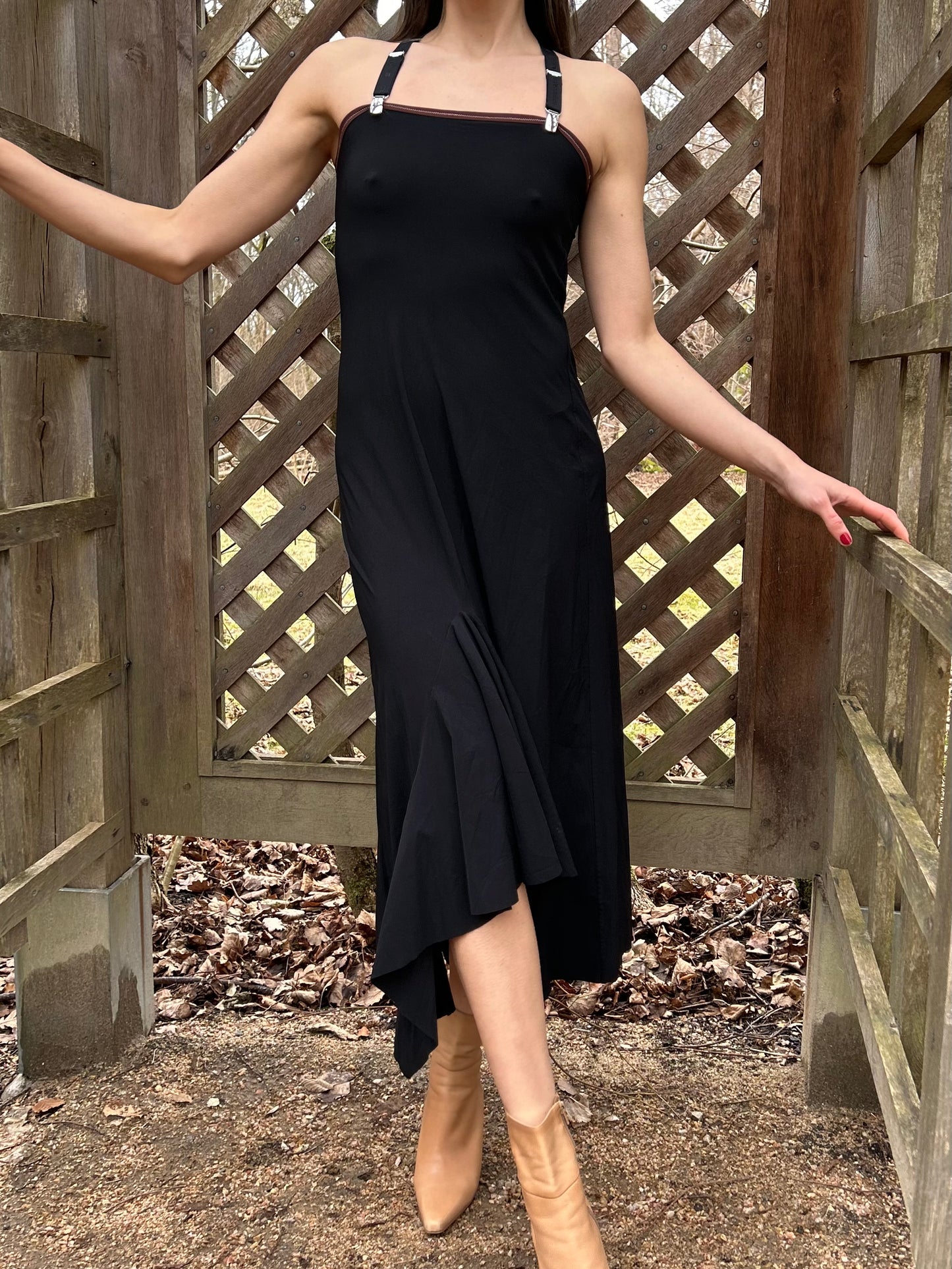 Marithe + Francois Girbaud dungaree maxi dress