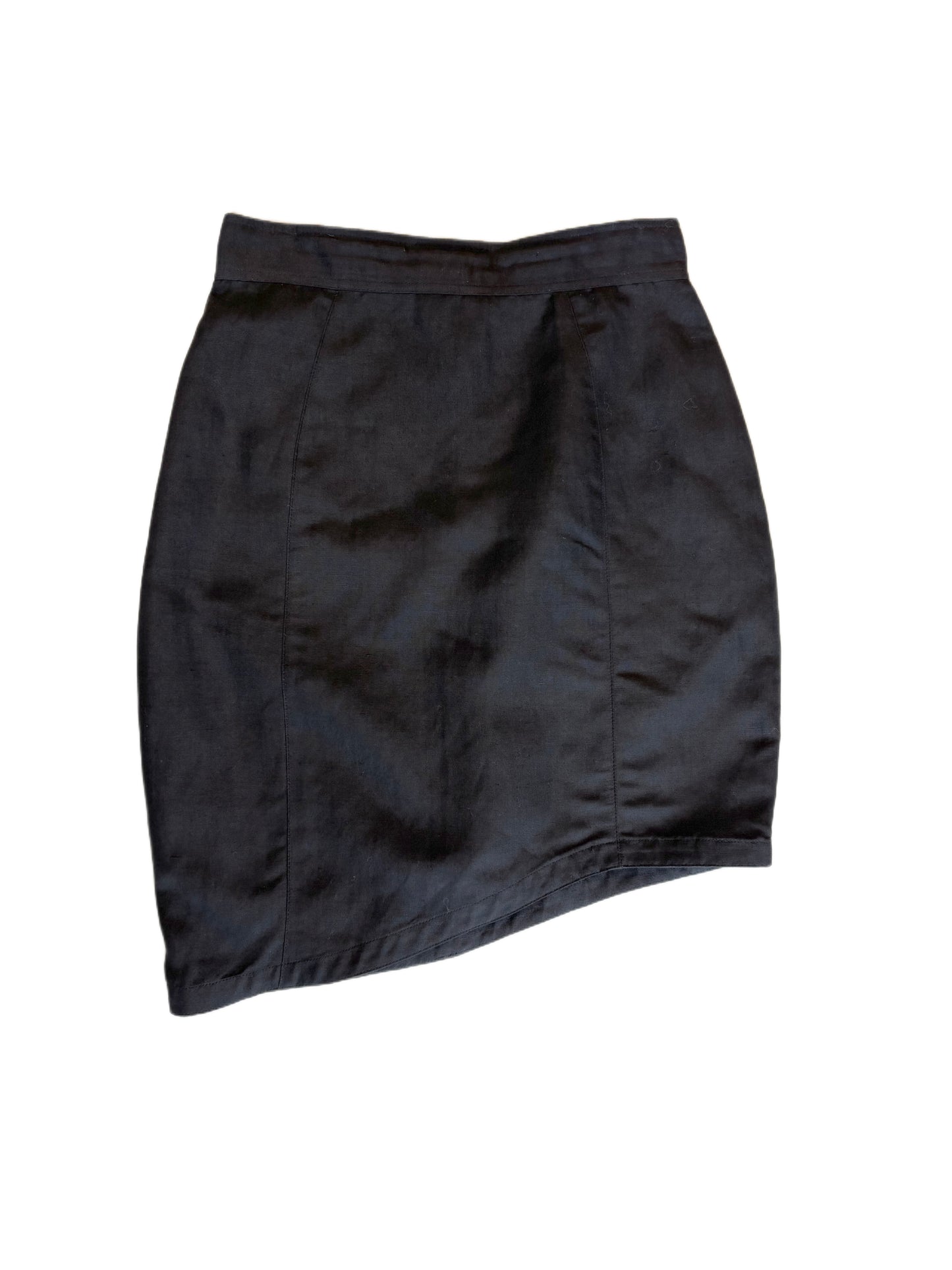Mugler Black Asymmetrical Mini Skirt