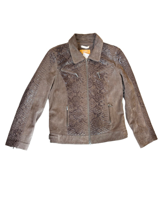 Biba Brown Snakeskin Leather Jacket