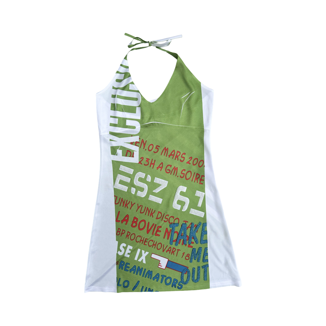 Y2K halter neck mini dress