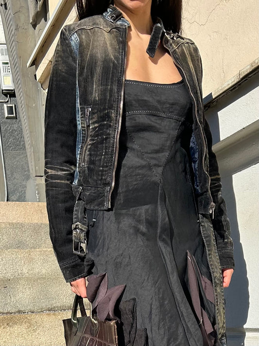 RARE Diesel moto denim corduroy jacket