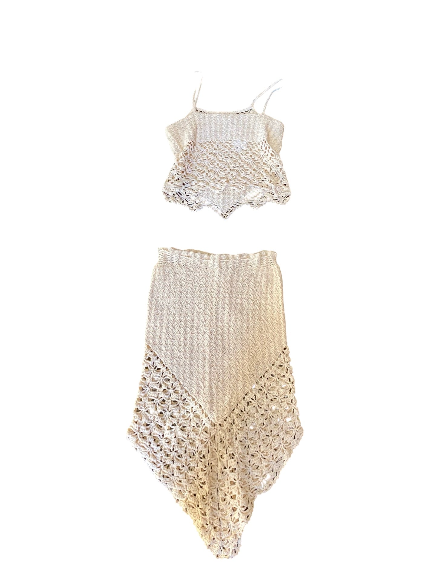 Off White Crochet Set