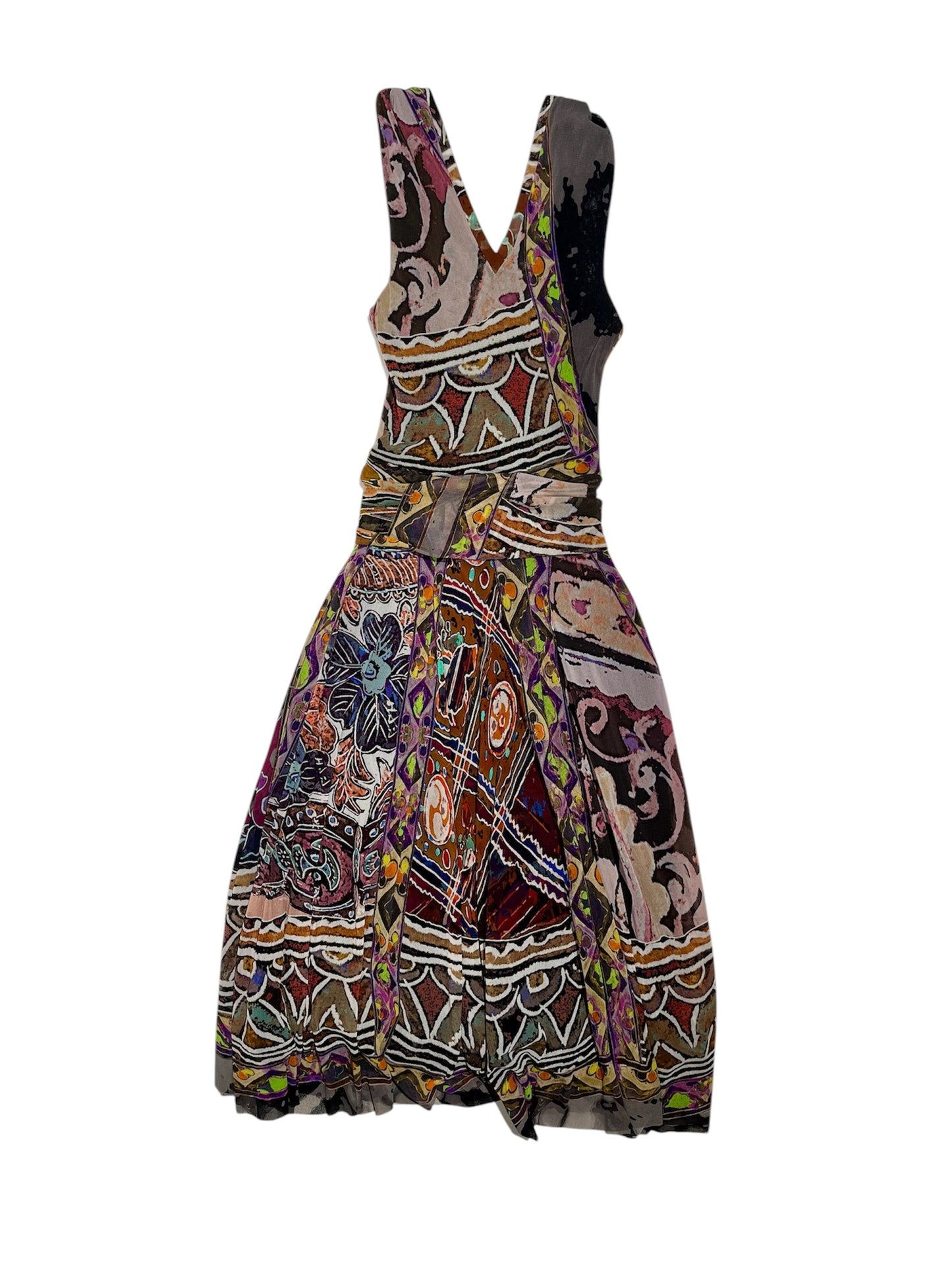 Gaultier printed mesh midi dress