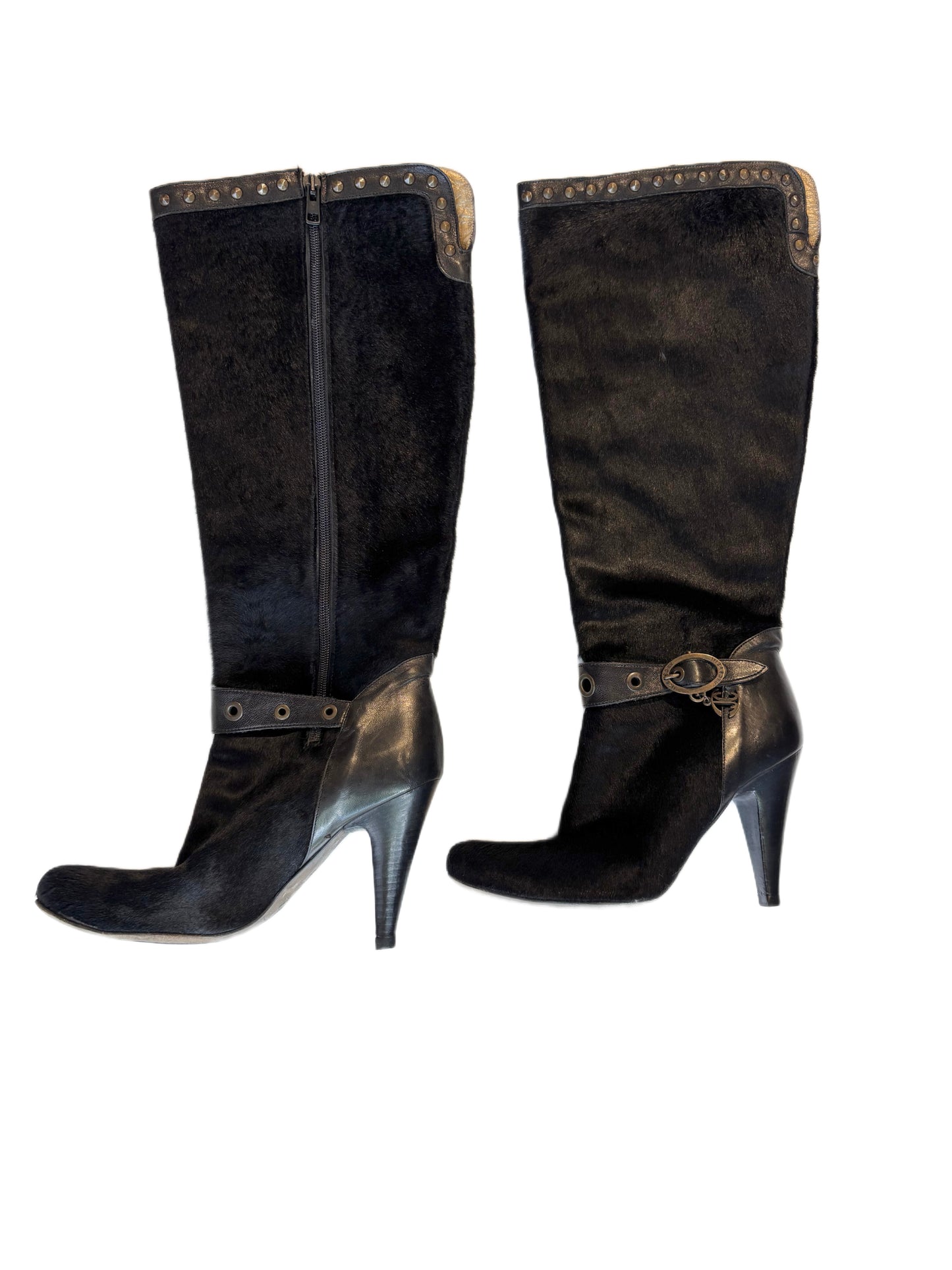 Just Cavalli Studded Ponyhair Boots