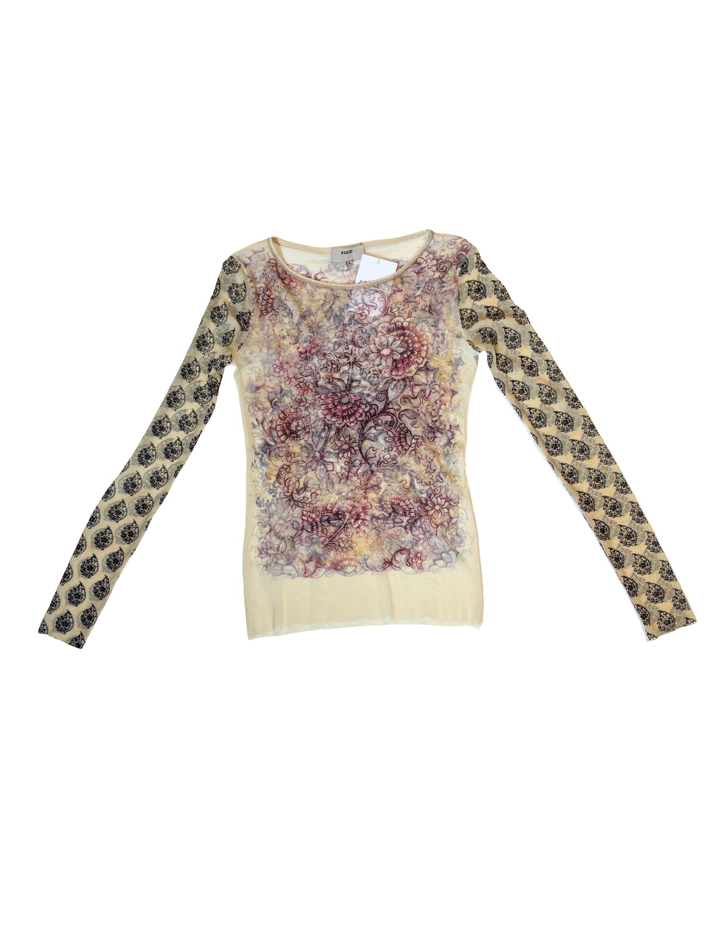 Fuzzi Mesh Top with Abstract Print From Gaultier’s Mesh Makers