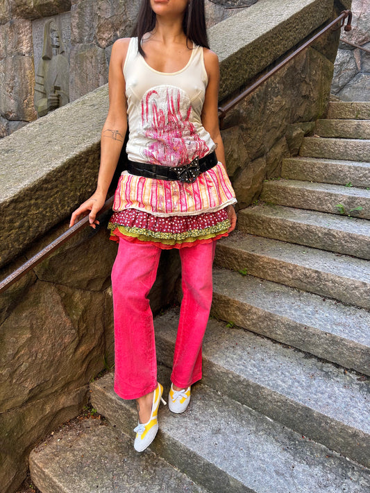 Cavalli Snakeprint Pink Trousers