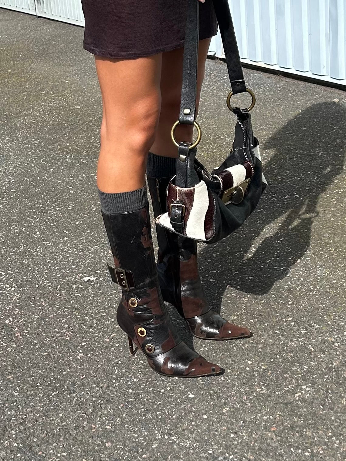 NERI Venezia cow buckle boots