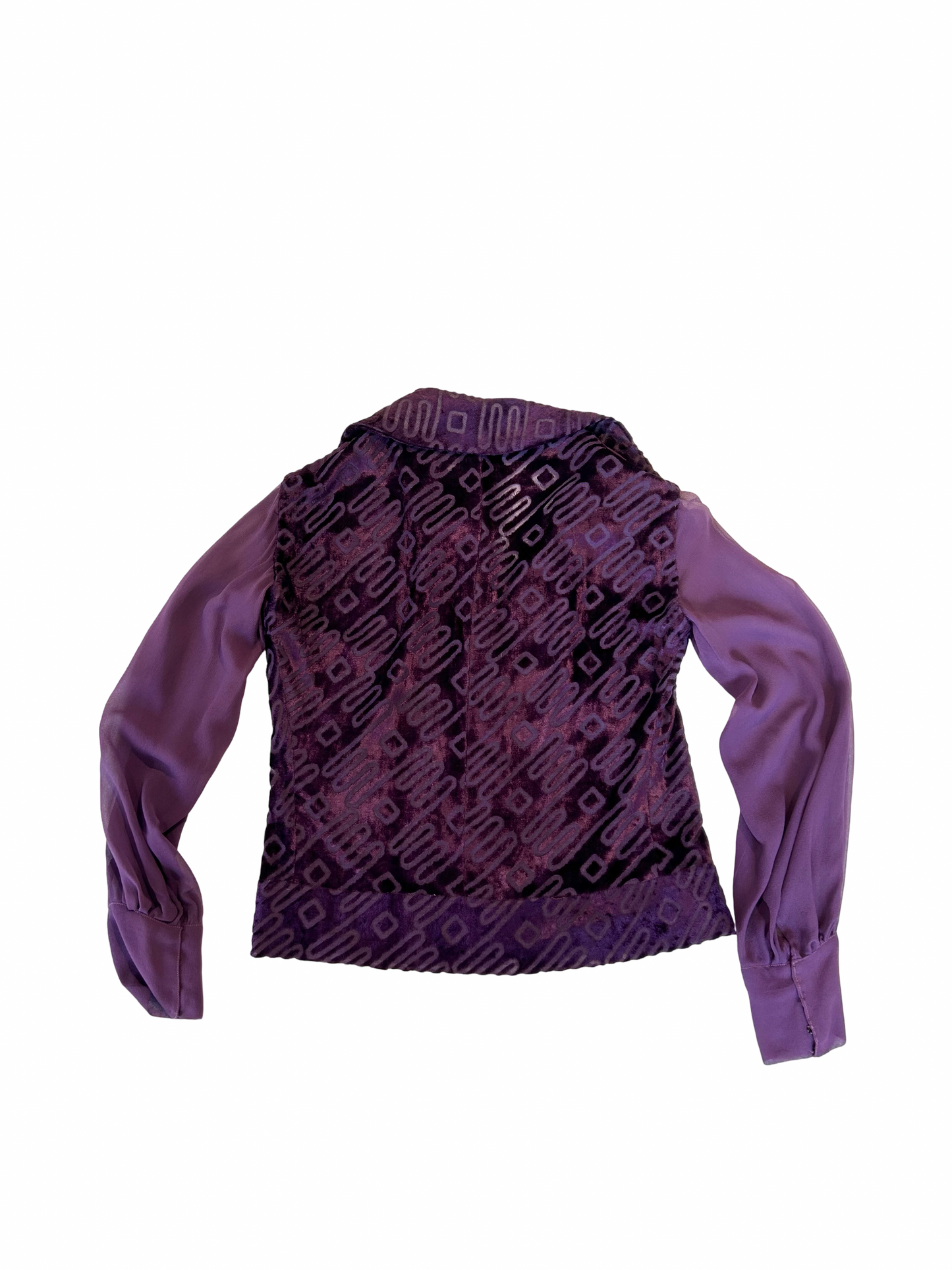 70’s silk bejeweled button blouse