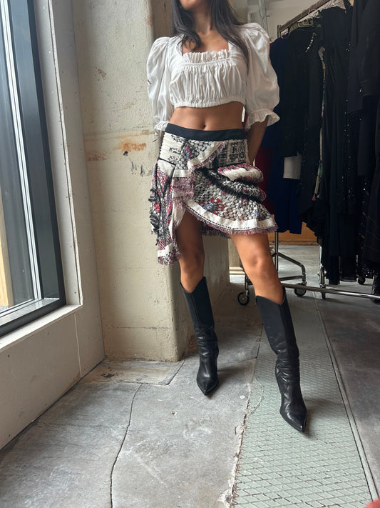 Balenciaga f/w 07 asymmetrical silk miniskirt