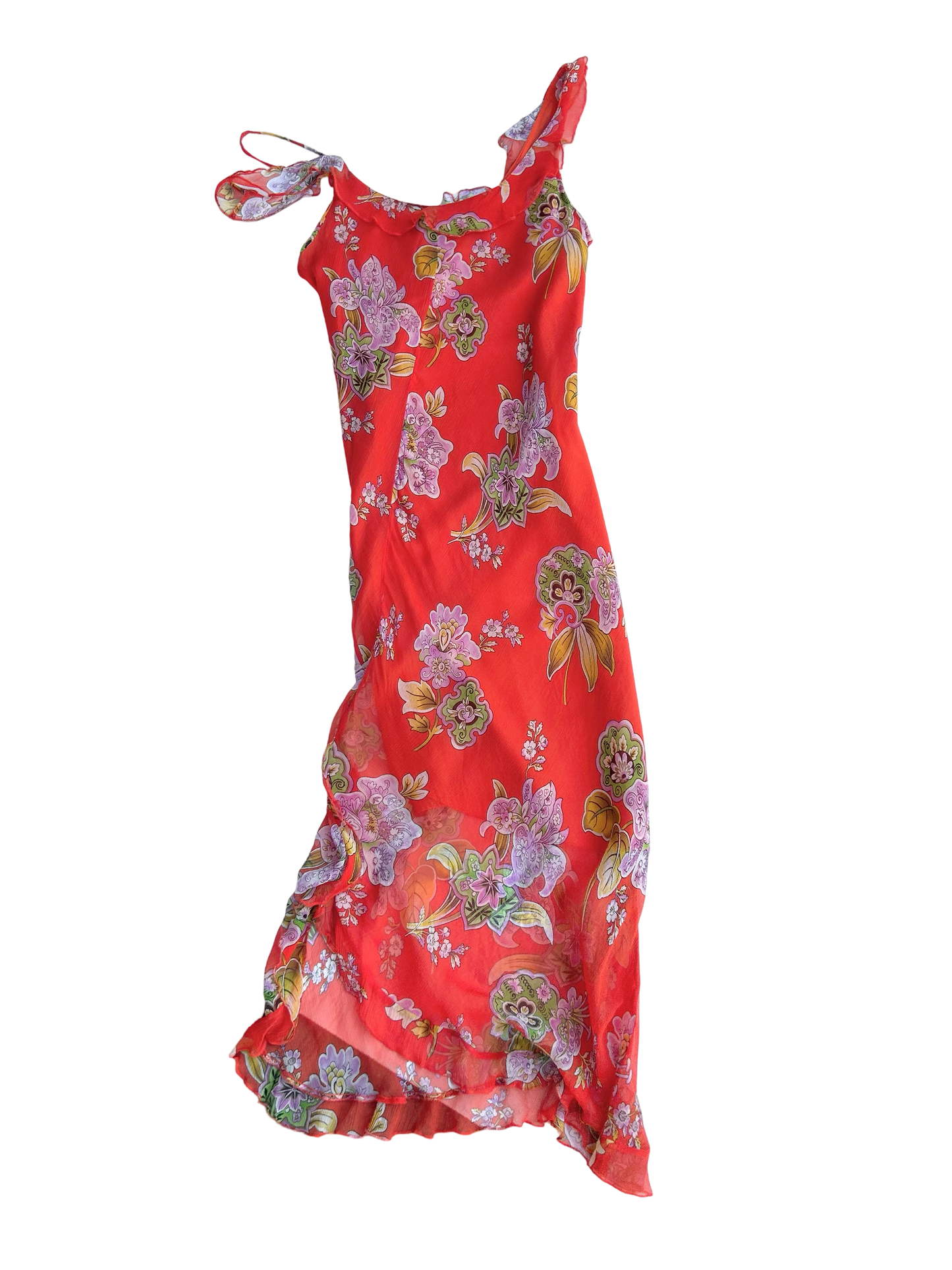 90’s Benetton floral silk dress