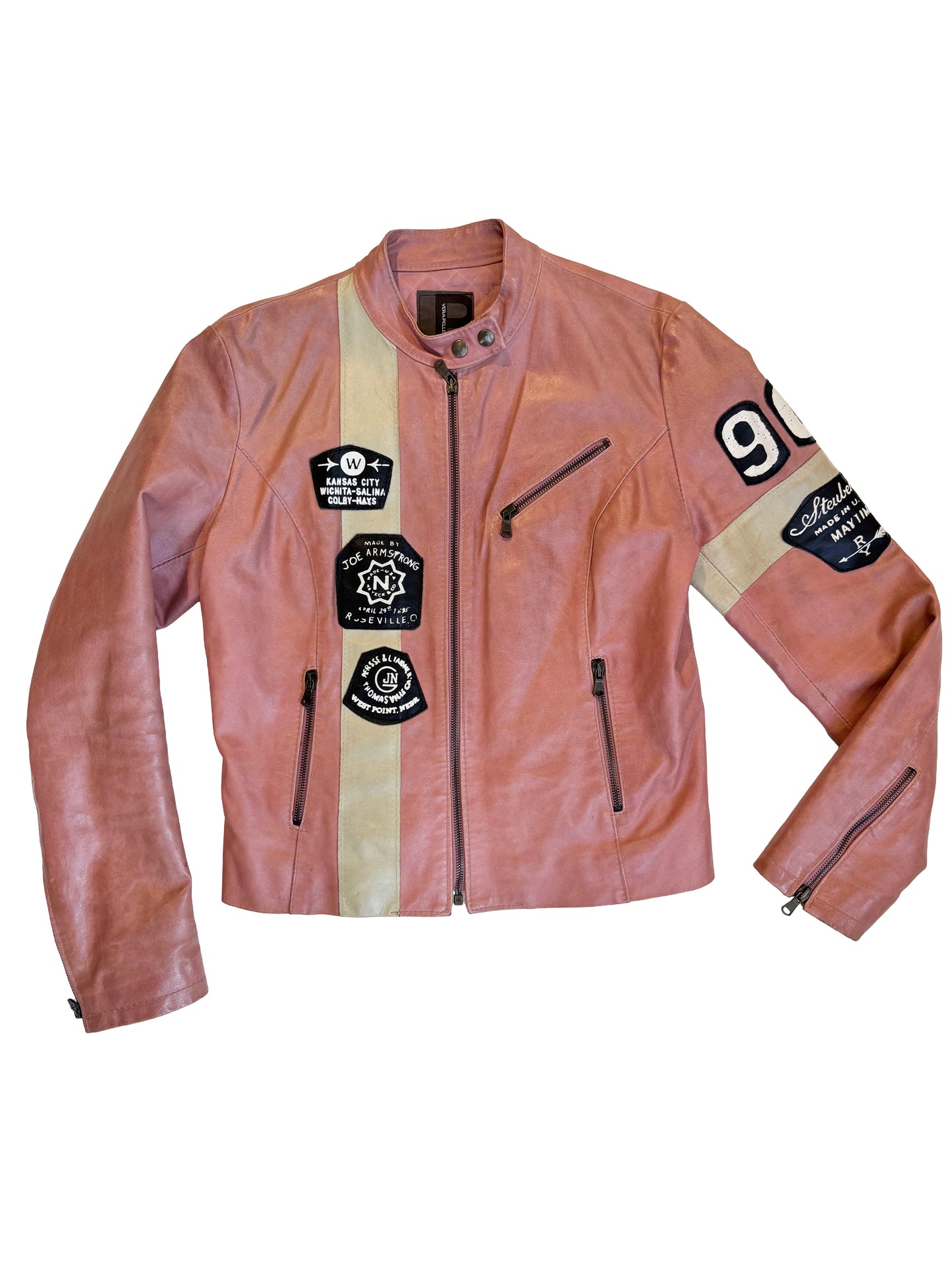 Punk leather moto jacket