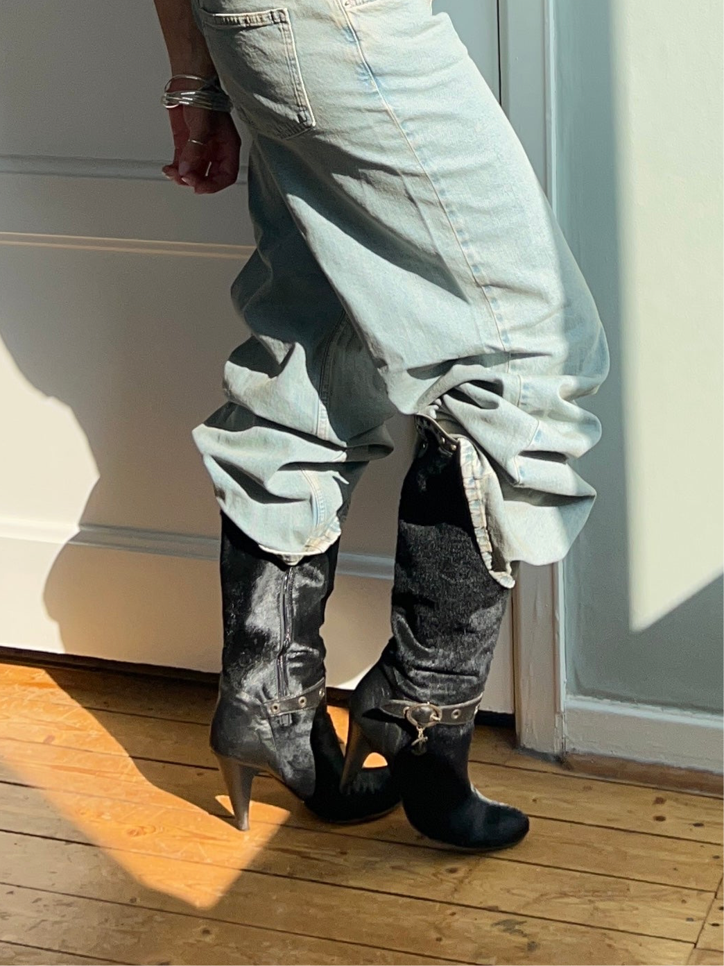 Just Cavalli Studded Ponyhair Boots