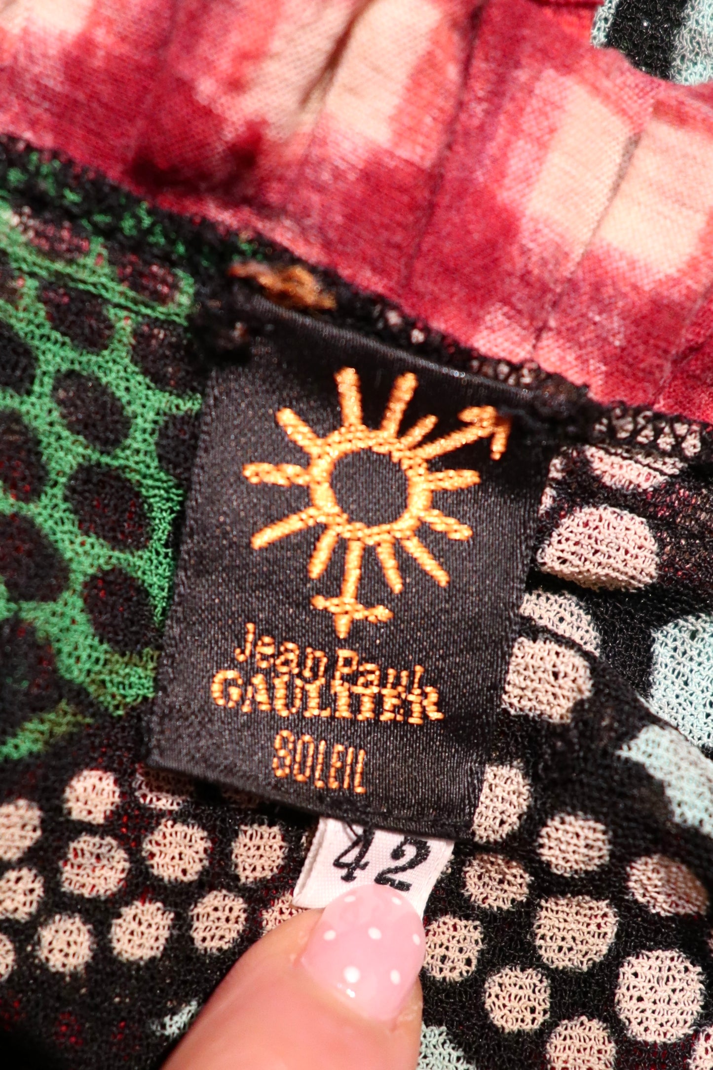 Gaultier Soleil Mesh Tribal Ruffle Top c.2004