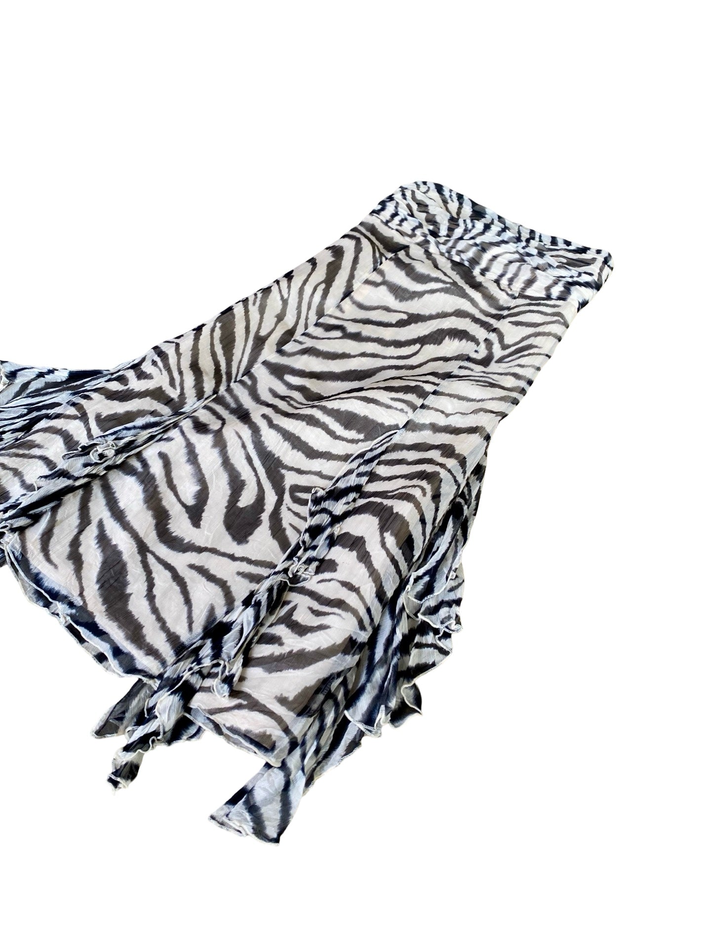 Zebra Strapless Silk Dress Y2K
