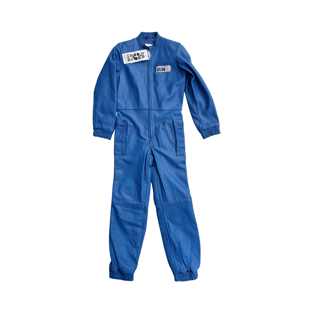 Electric blue leather racer jumpsuit 1960’s