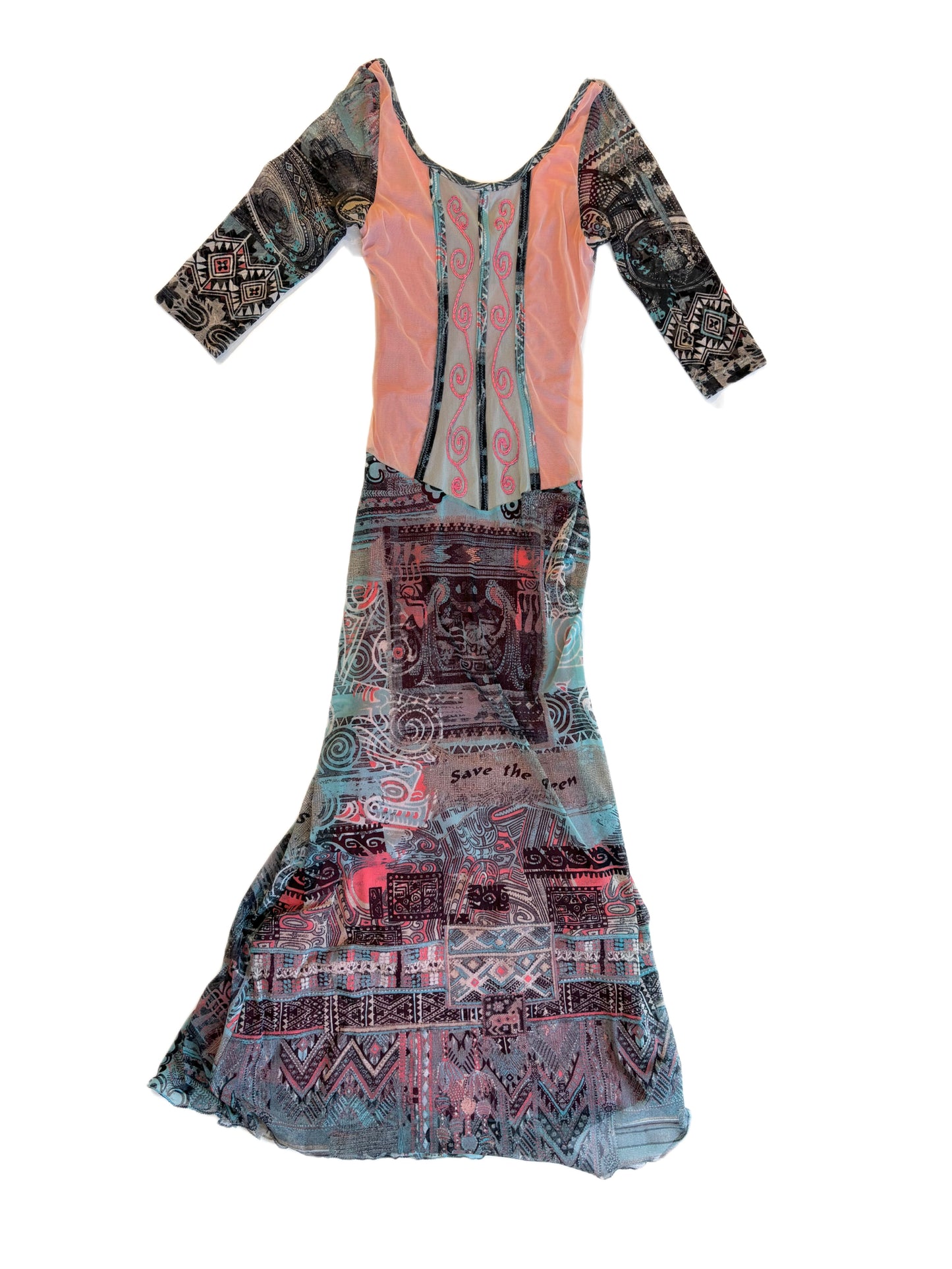 Save the Queen Patchwork Print Maxi Dress
