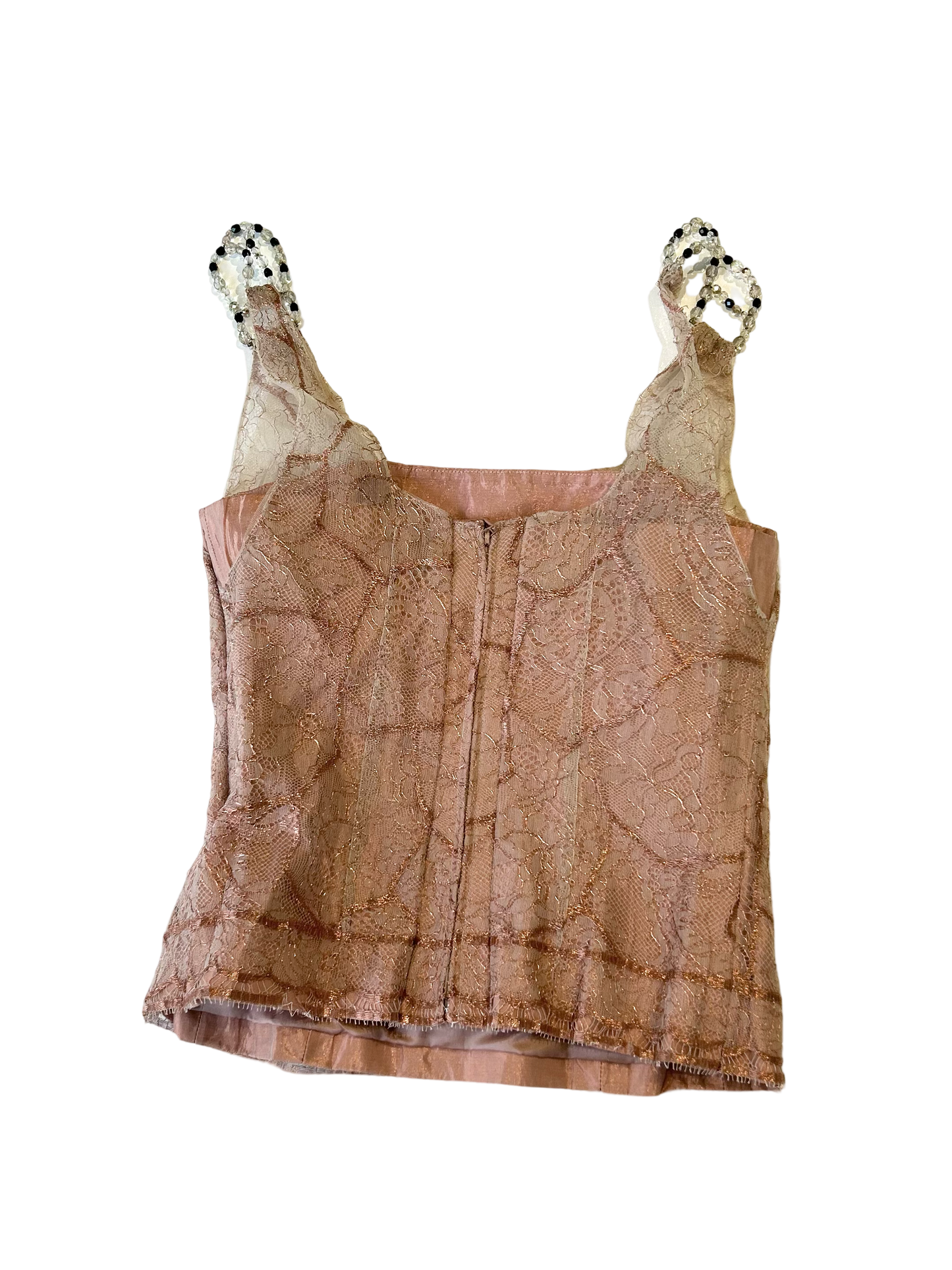 Couture lace and beading corset top