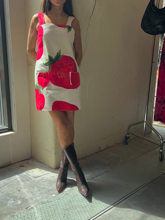 RARE Dolce & Gabbana strawberry pinafore dress