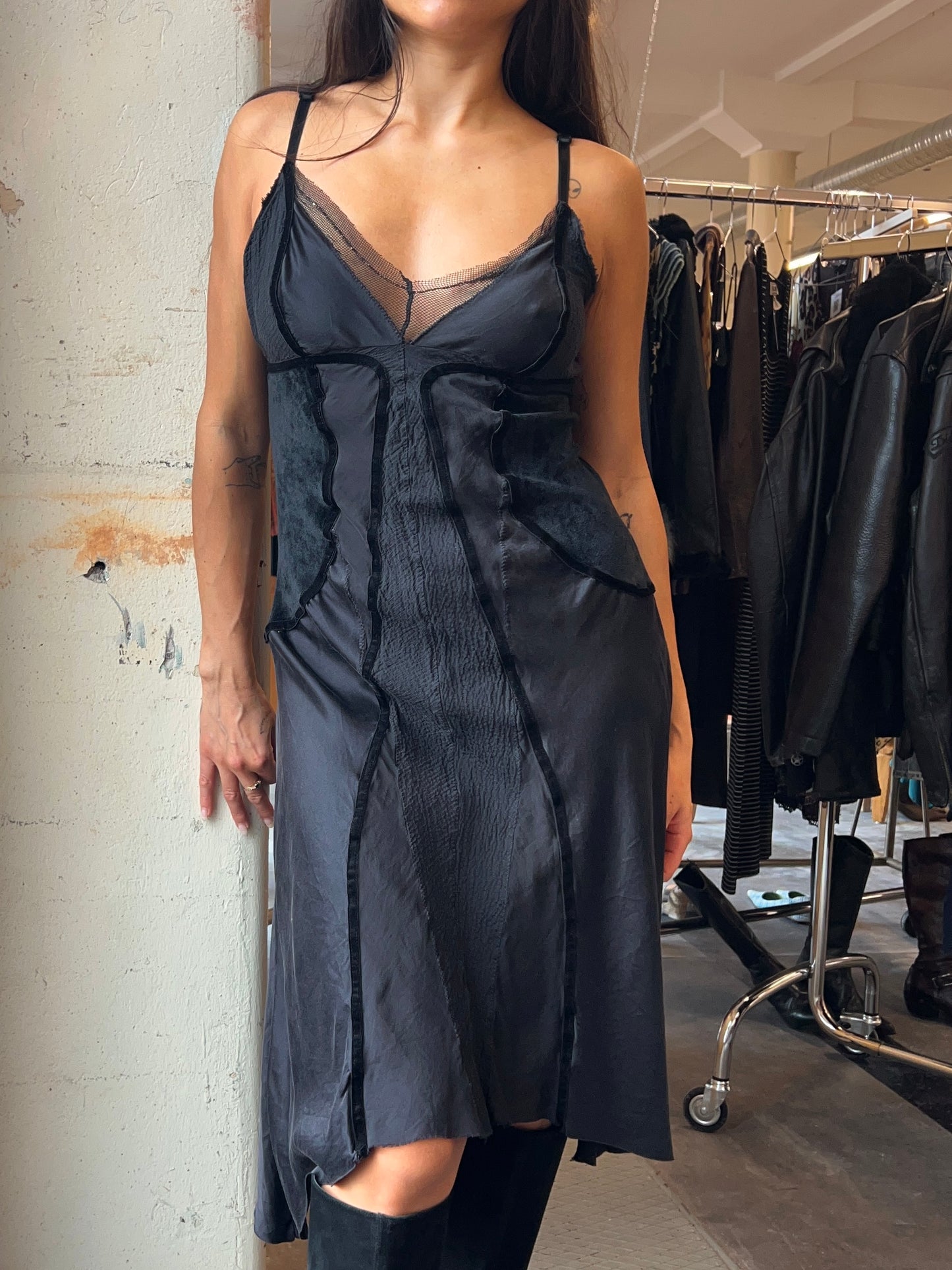 Asymmetrical silk summer dress