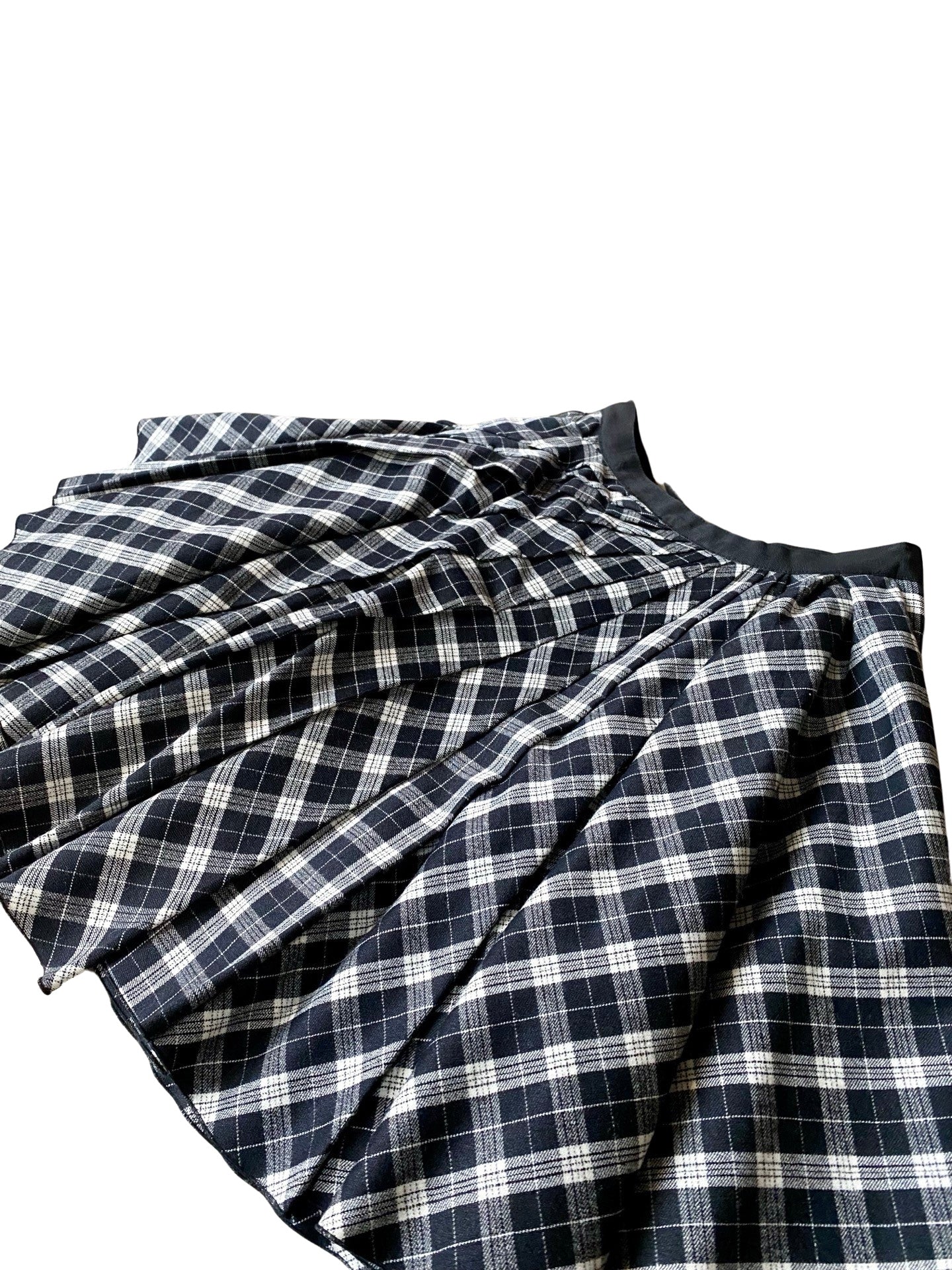 D&G Black and White Plaid Wool Skirt 90’s