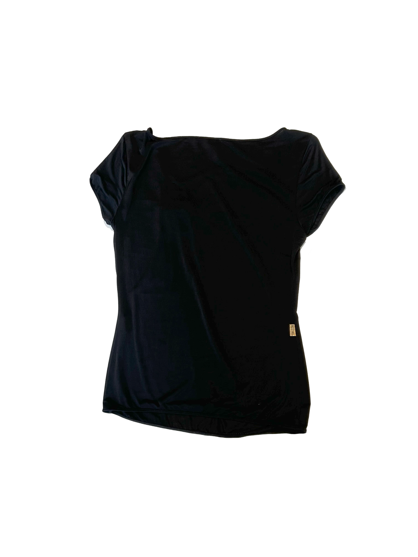 Moschino asymmetrical brooch print top