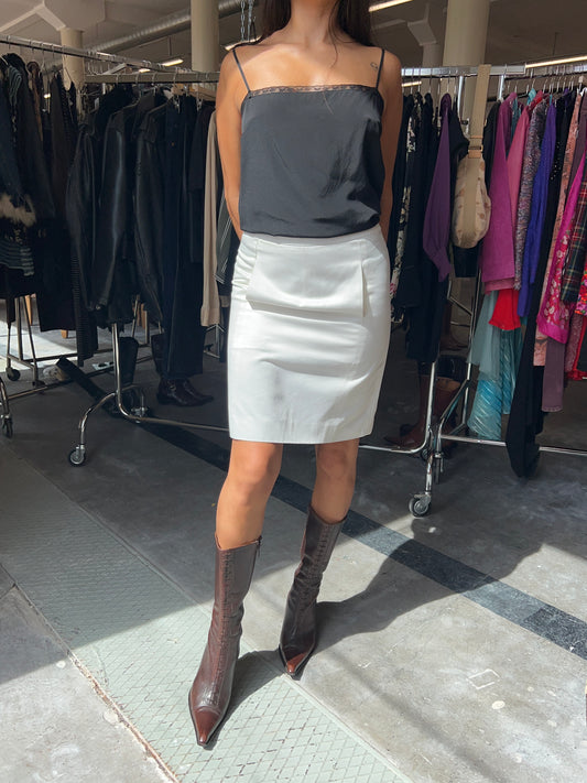 Yves Saint Laurent White Pen Skirt 90’s