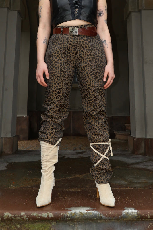 Fendi monogram cheetah trousers