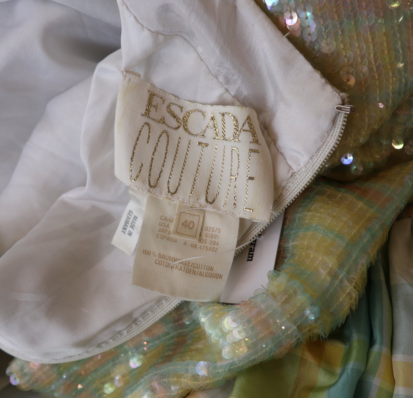 1990’s ESCADA Couture Sequin Ball Gown