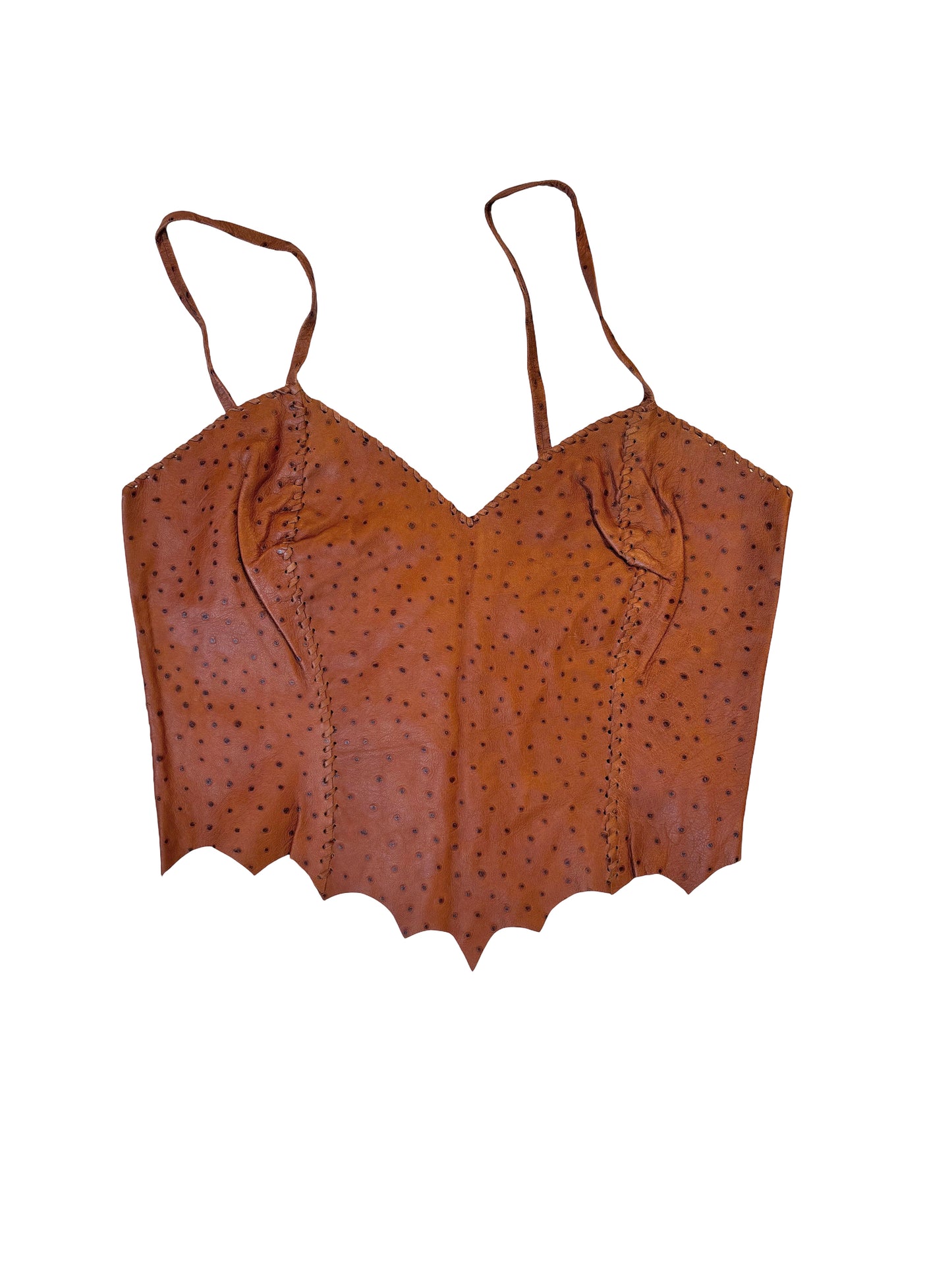 Scalloped Leather Corset Top