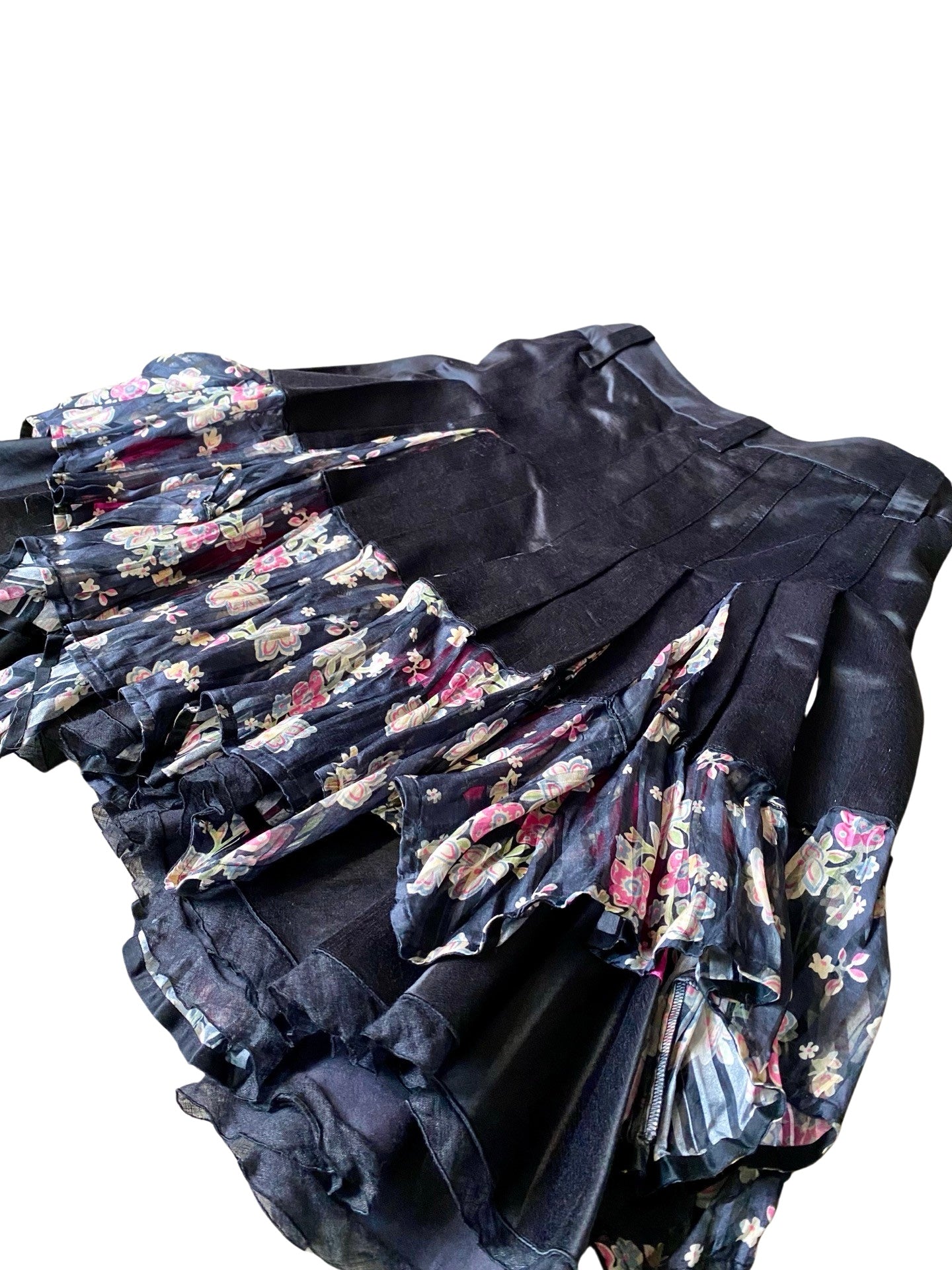 MARITHÉ + FRANÇOIS GIRBAUD Pleated Silk Skirt 90´s