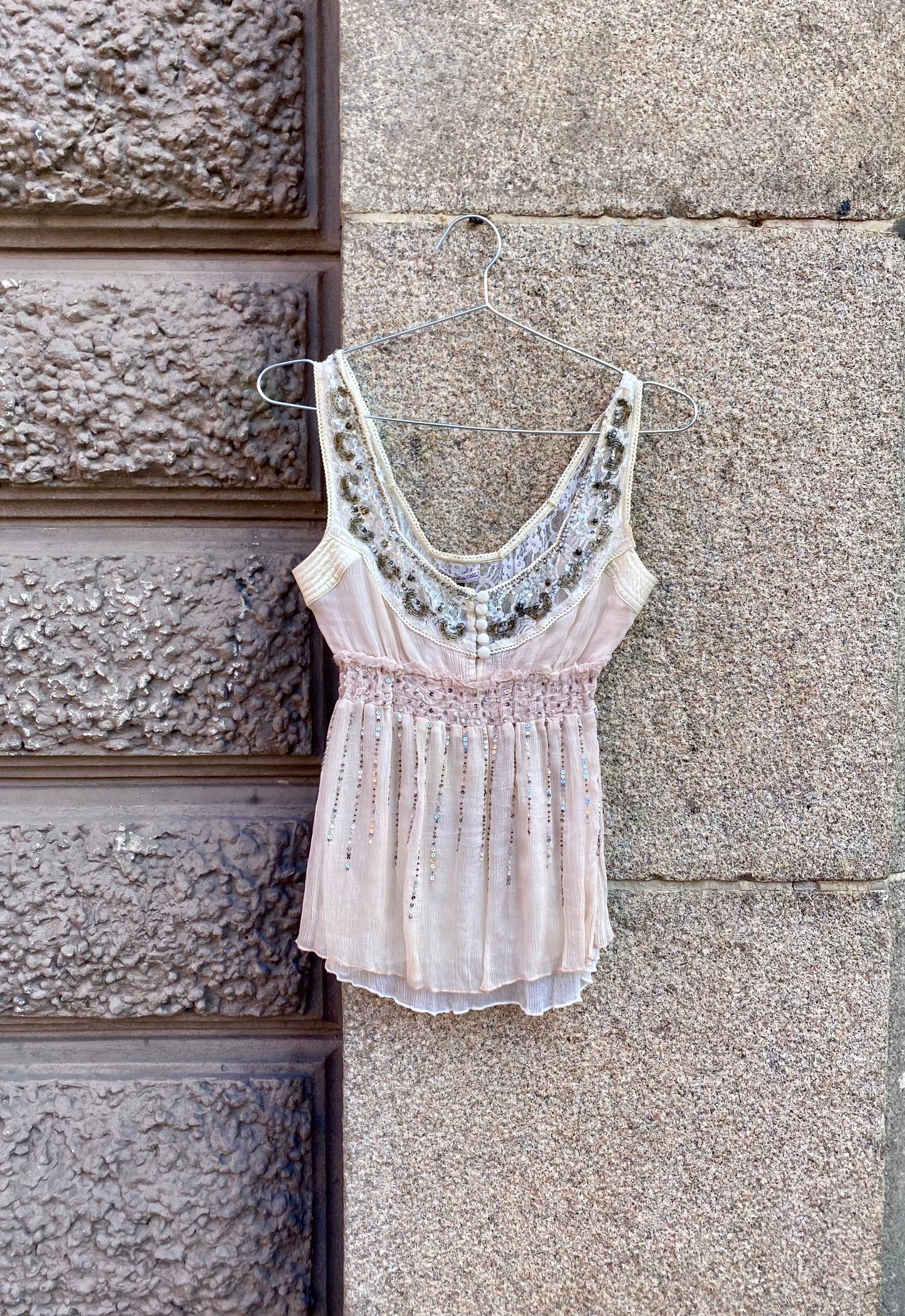 Romantic Silk and Sequin top