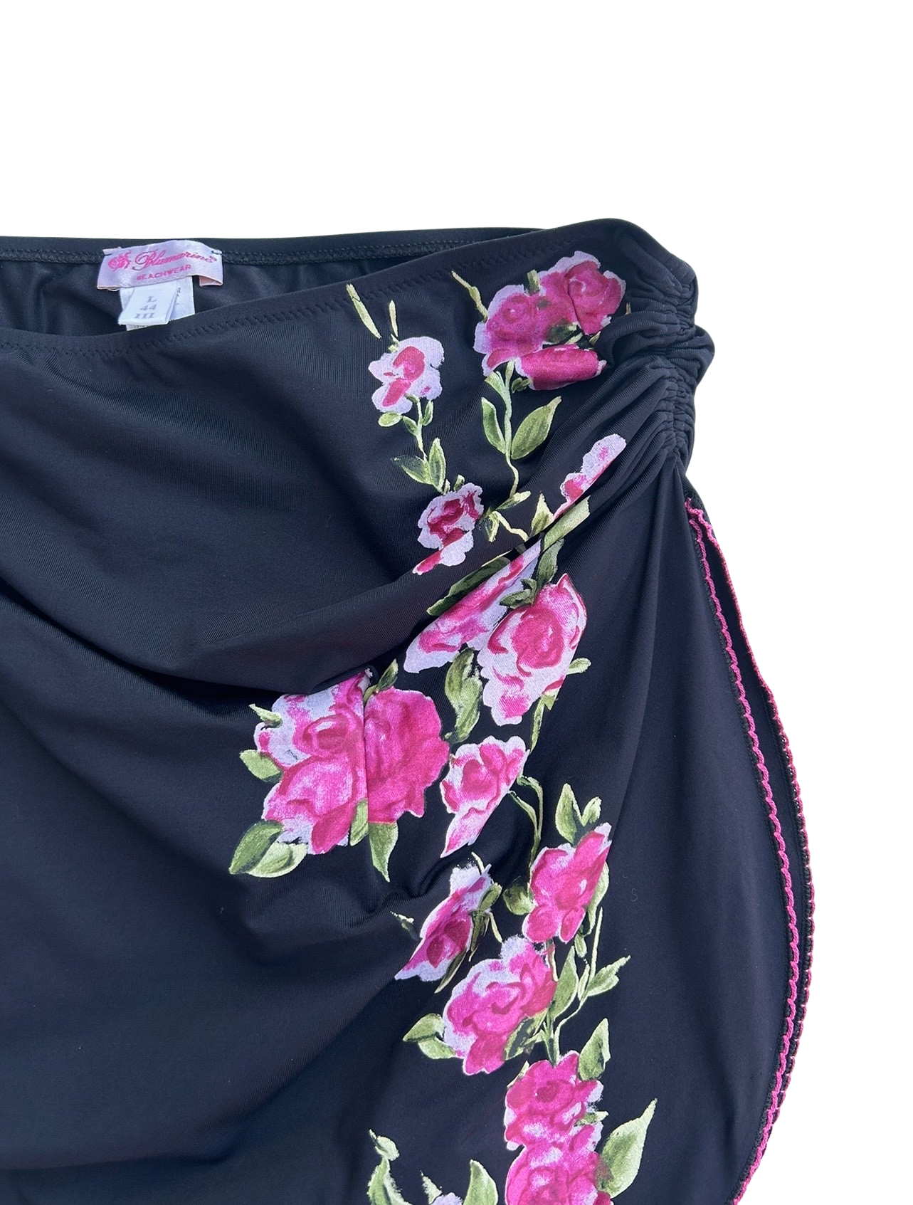 Blumarine rose high slit mini skirt