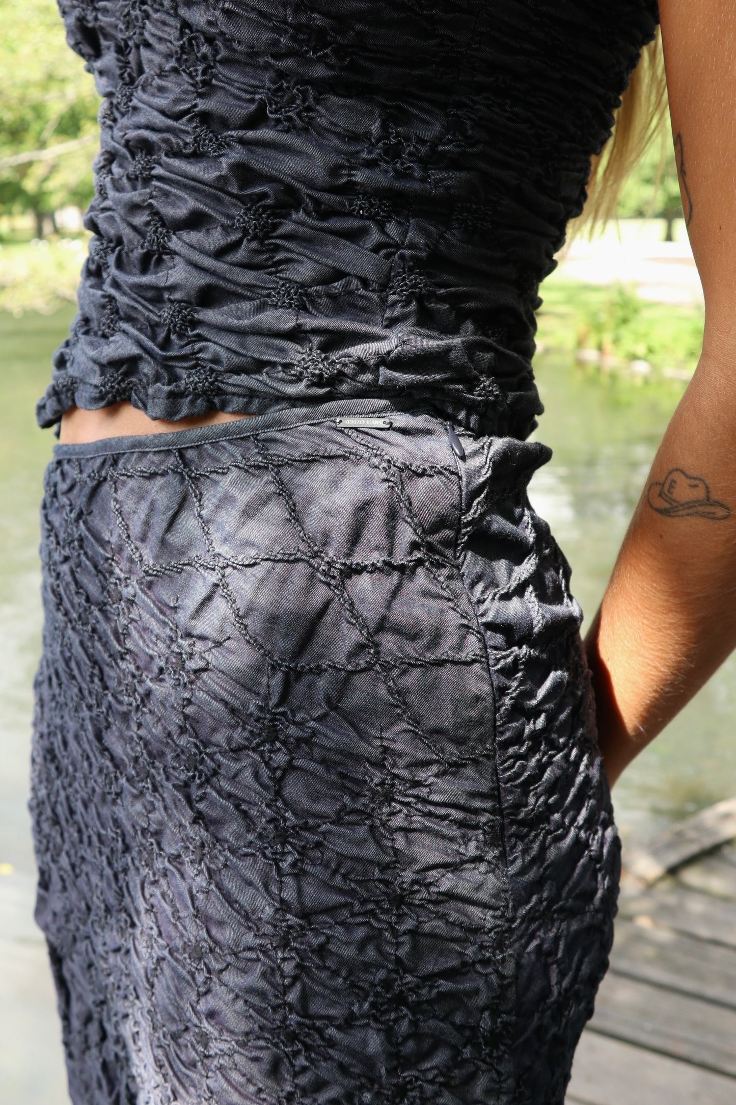 Kenzo Jeans Crinkled Set Rare Archival Y2K