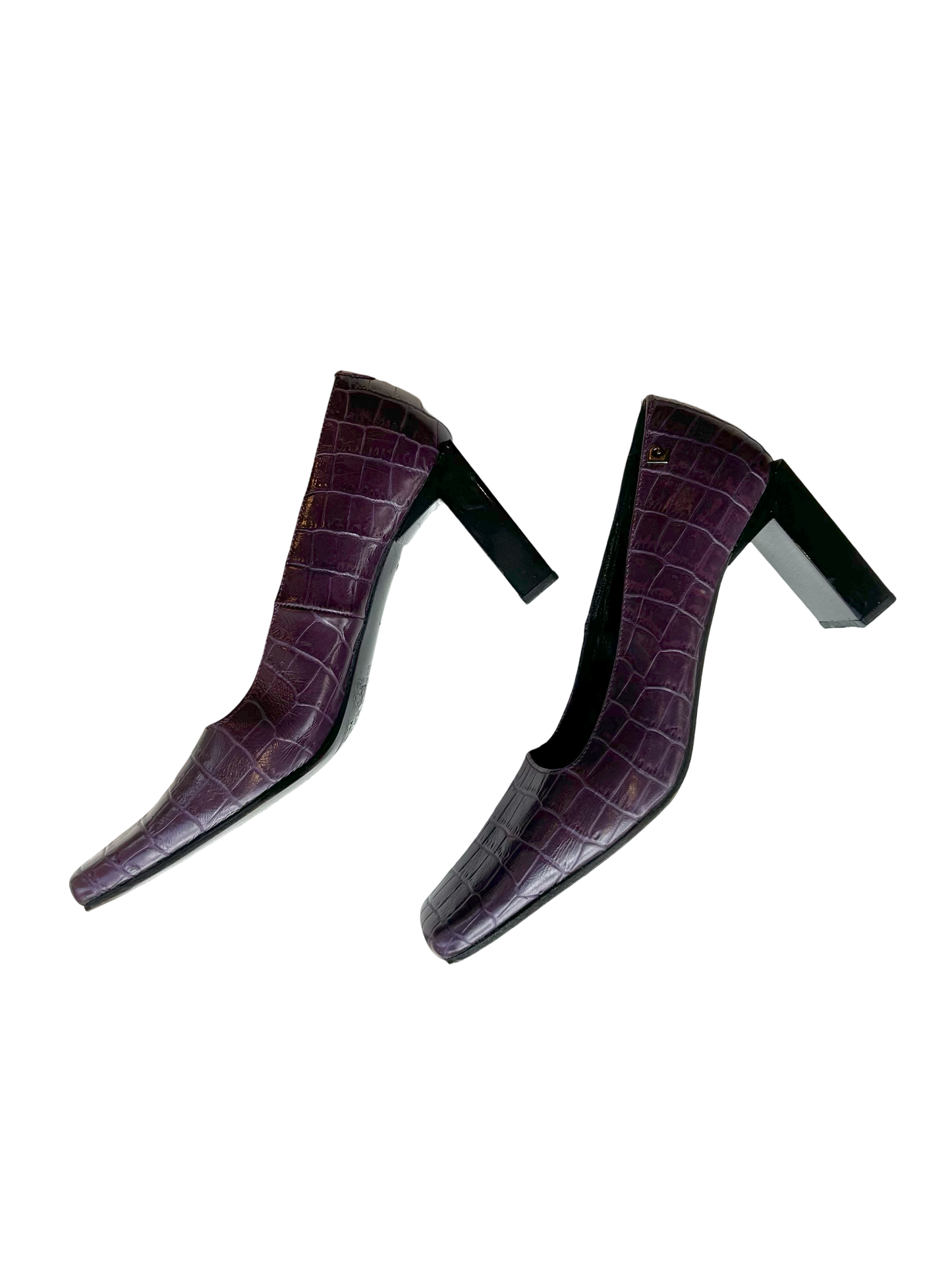 Pierre Cardin crocodile square toe pumps