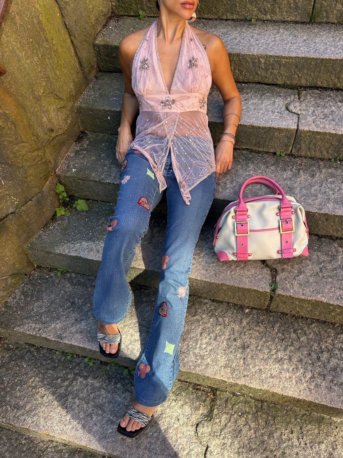 Versace Y2K embellished bootcut jeans