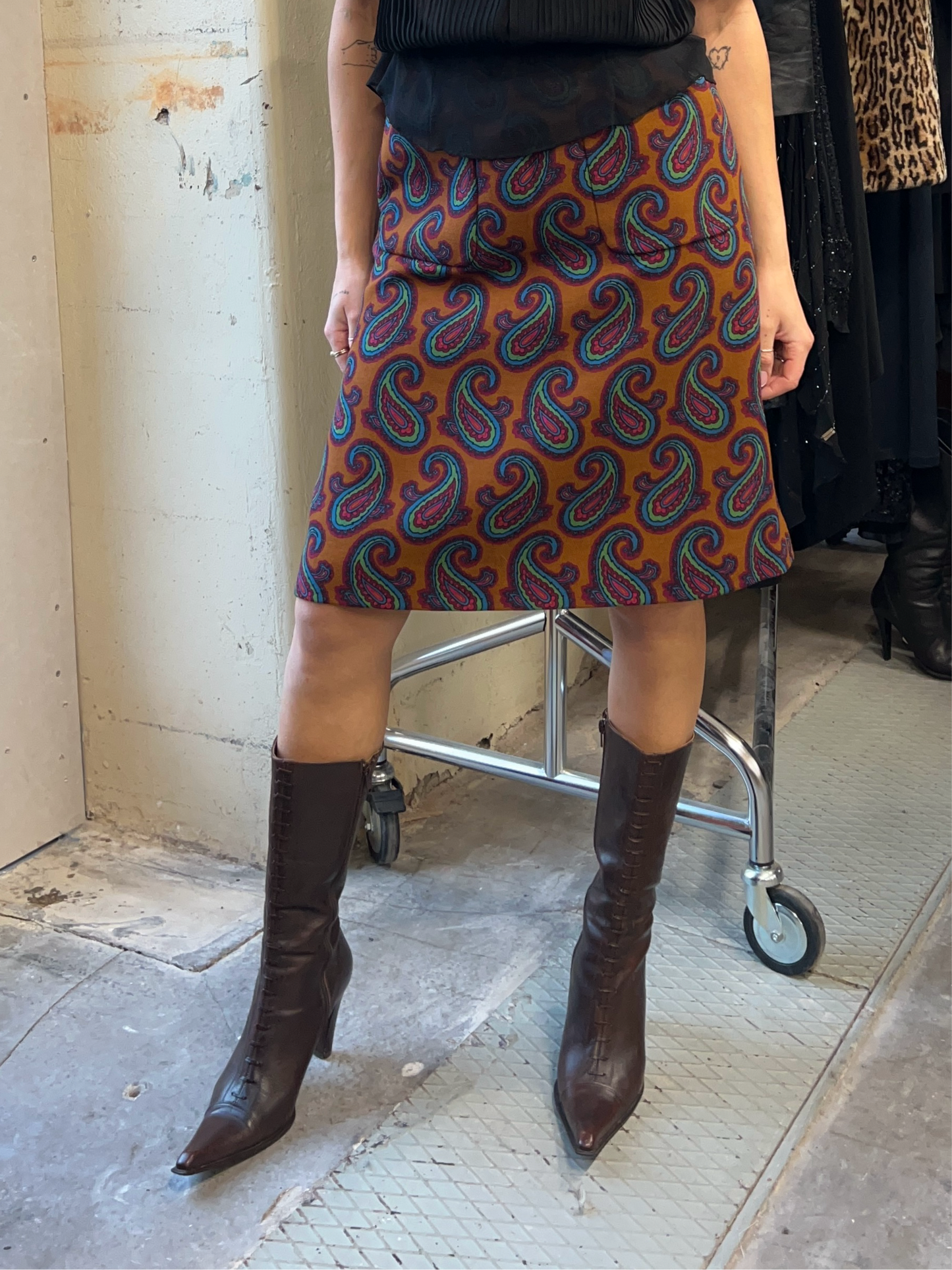 Miu Miu paisley wool skirt