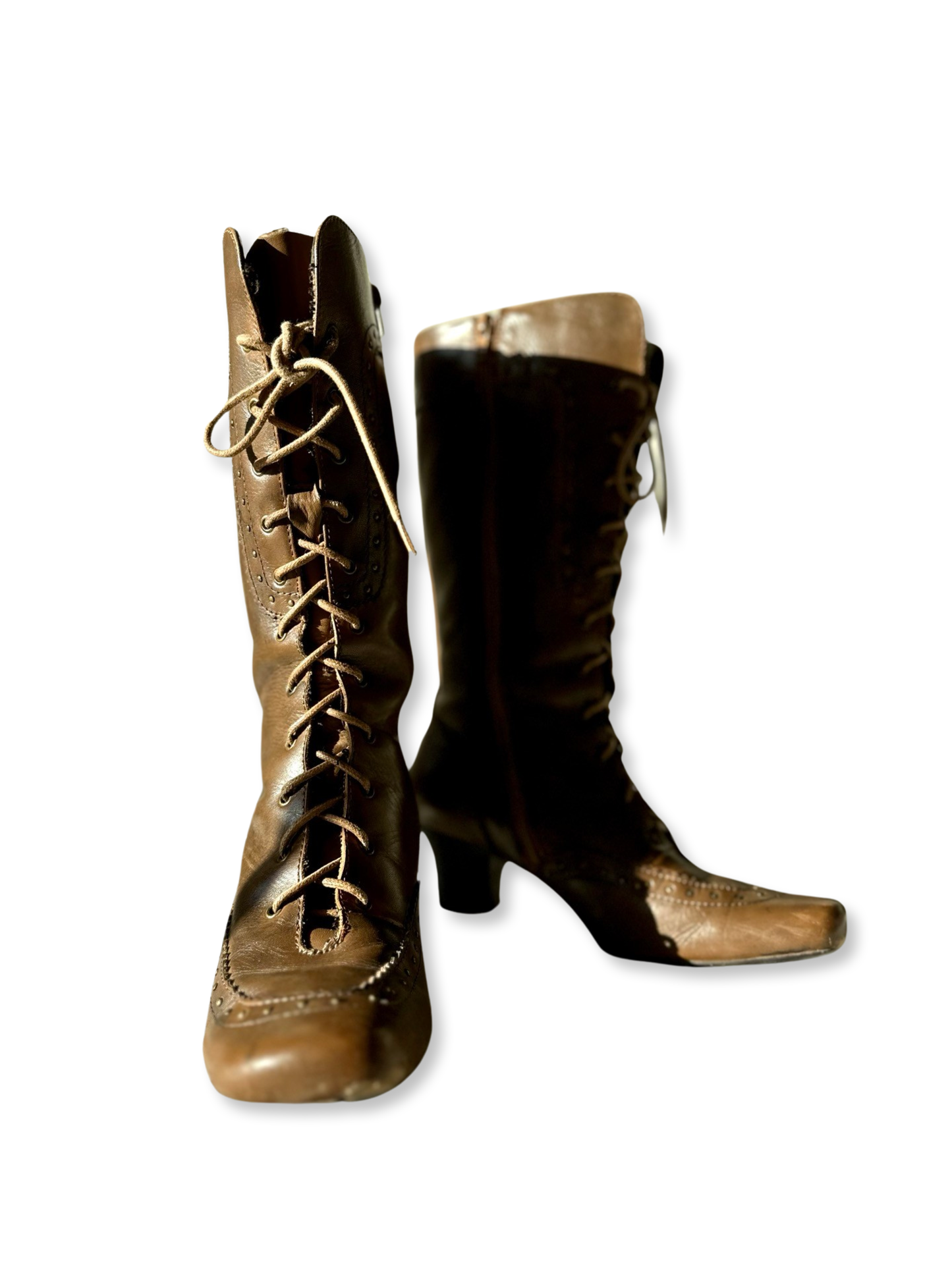 Lace Up Leather Boots 38