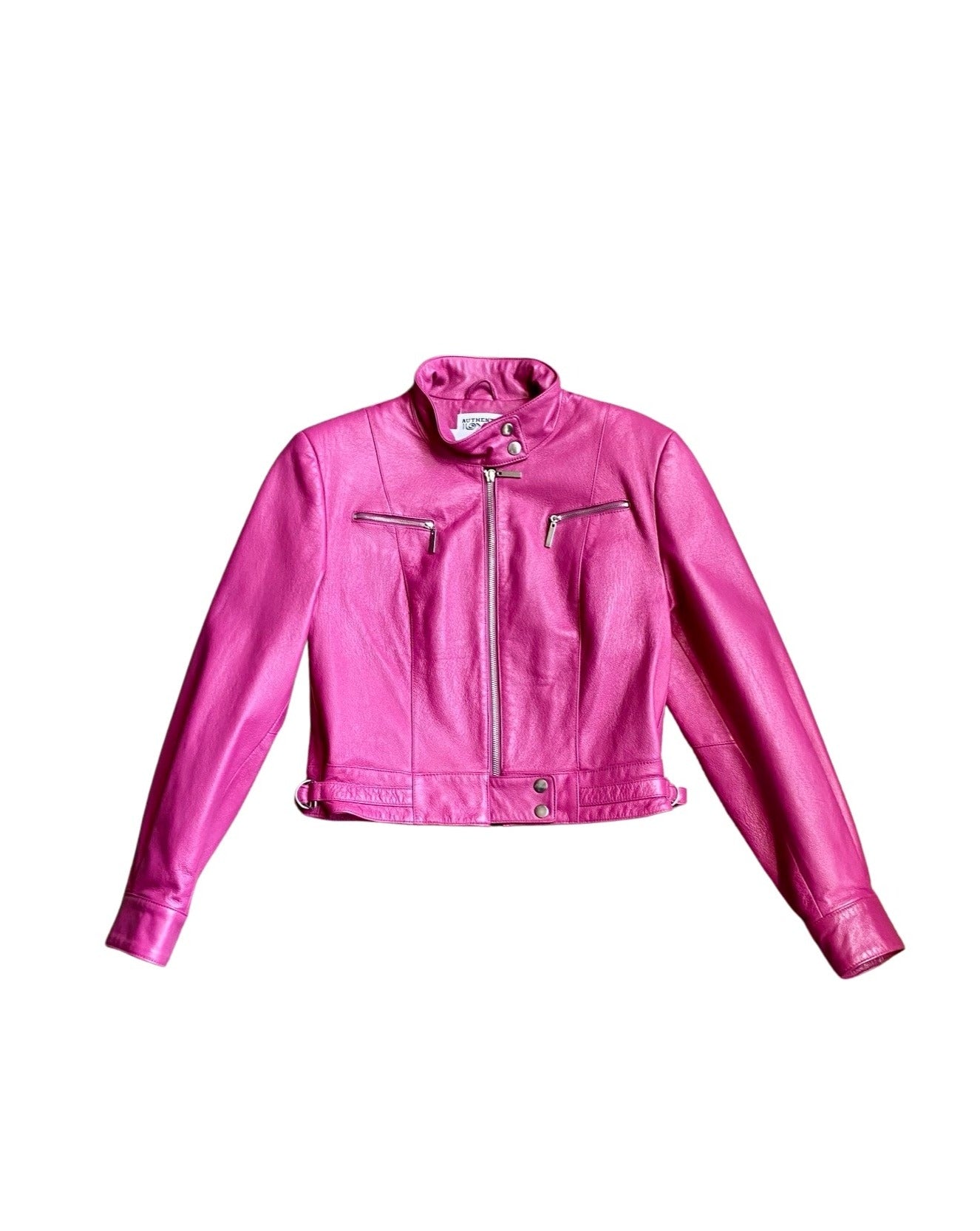 Pink Biker Leather Jacket 90's