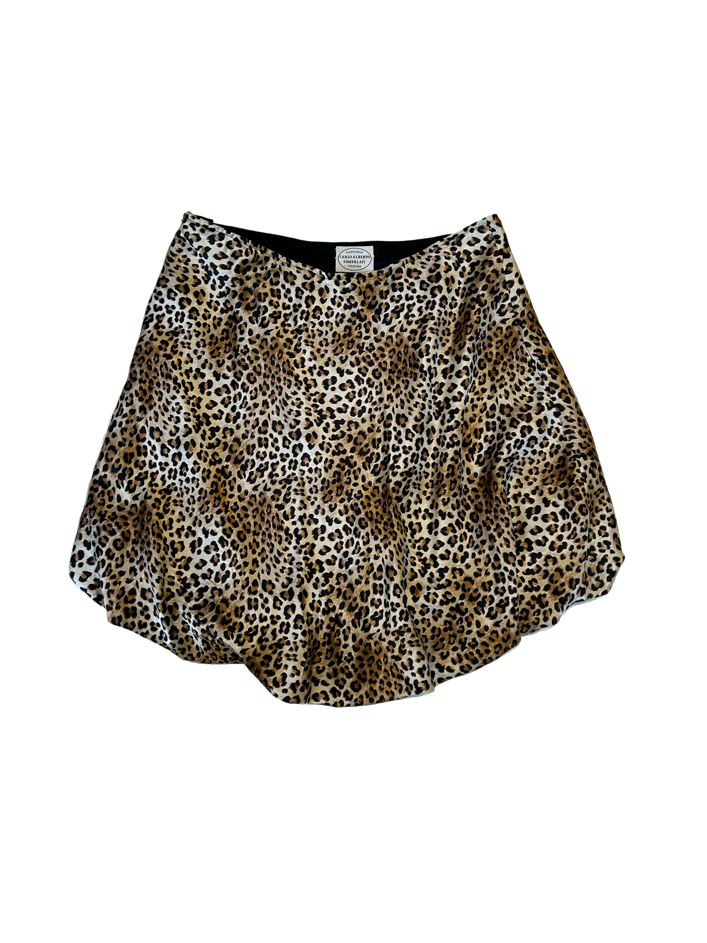 Silky cheetah balloon skirt