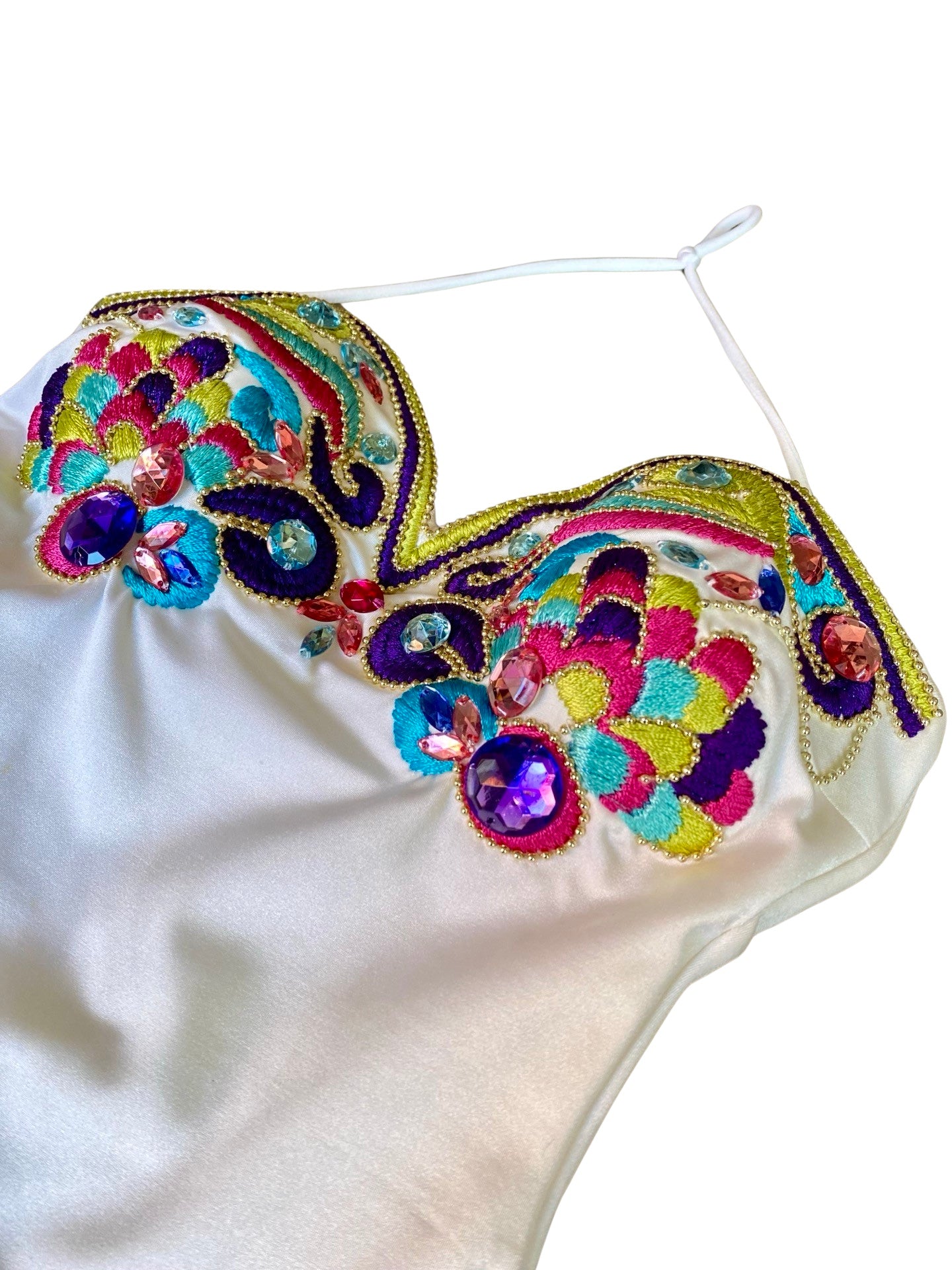 La Perla Embroidered Strass Swim 80’s