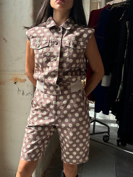 Rare Moschino polkadot Bermuda set