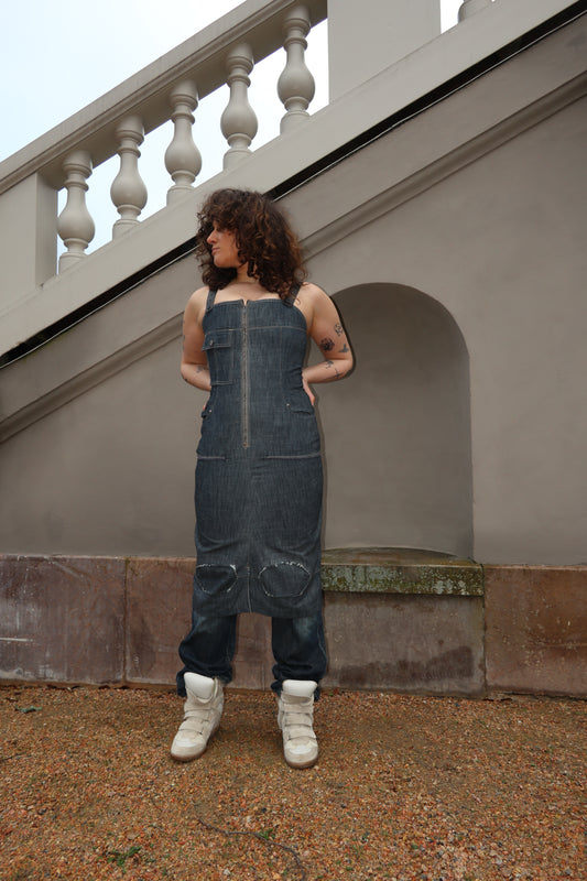 Marithé + François Girbaud Denim Pinafore Dress