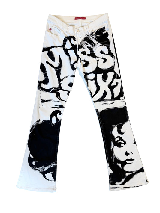 Miss Sixty Iconic Rare Graphic Print Jeans