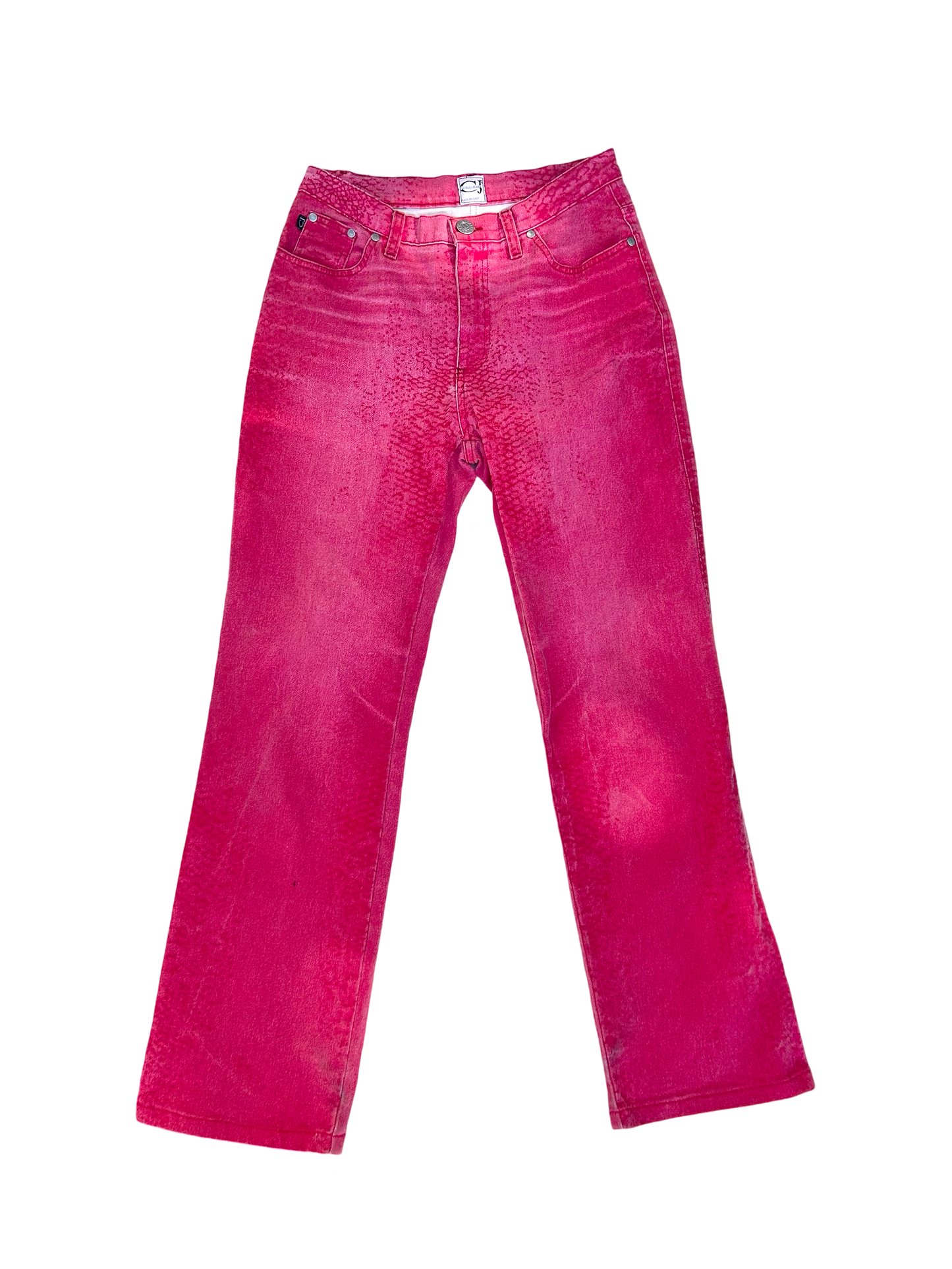 Cavalli Snakeprint Pink Trousers