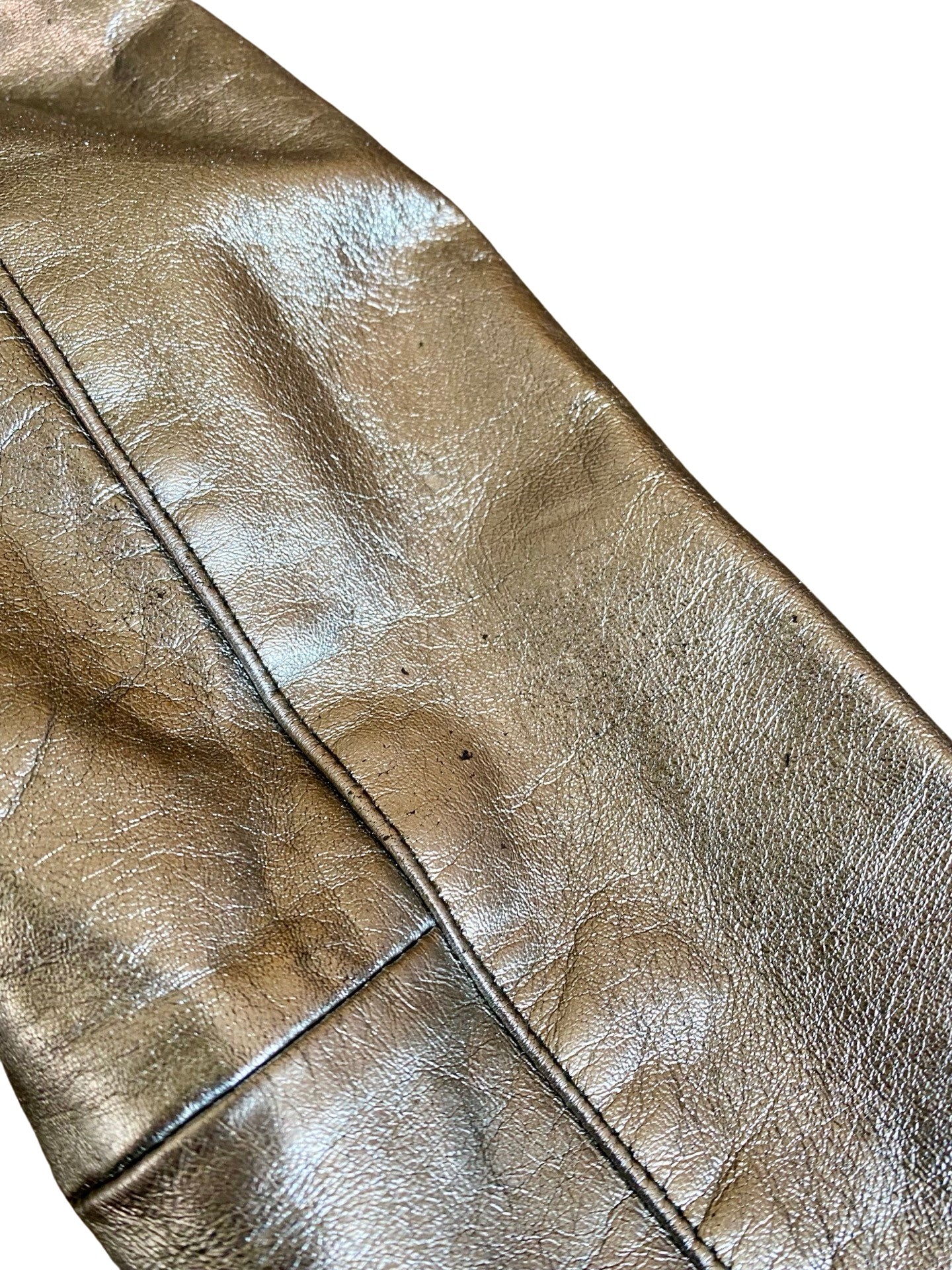 Silver Leather Jacket Y2K