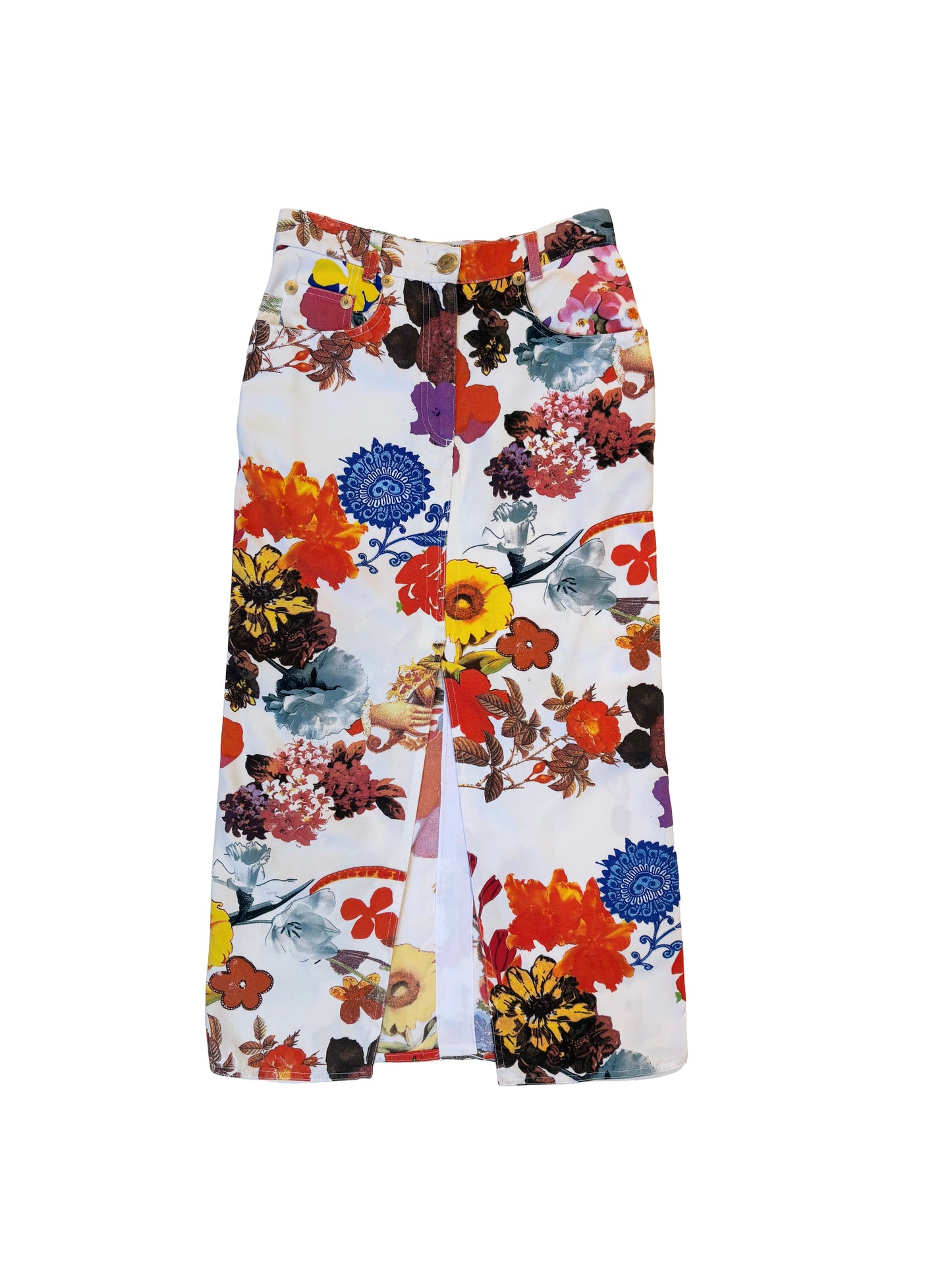 Moschino Jeans Floral Midi Skirt