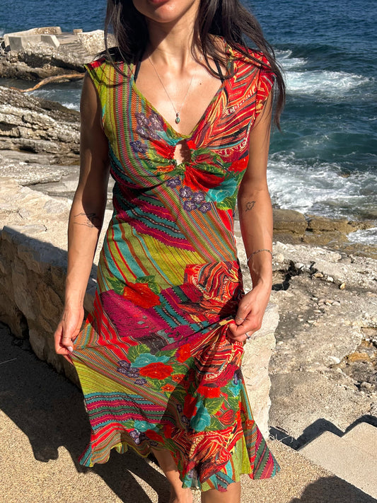 KENZO shiny mesh maxi dress