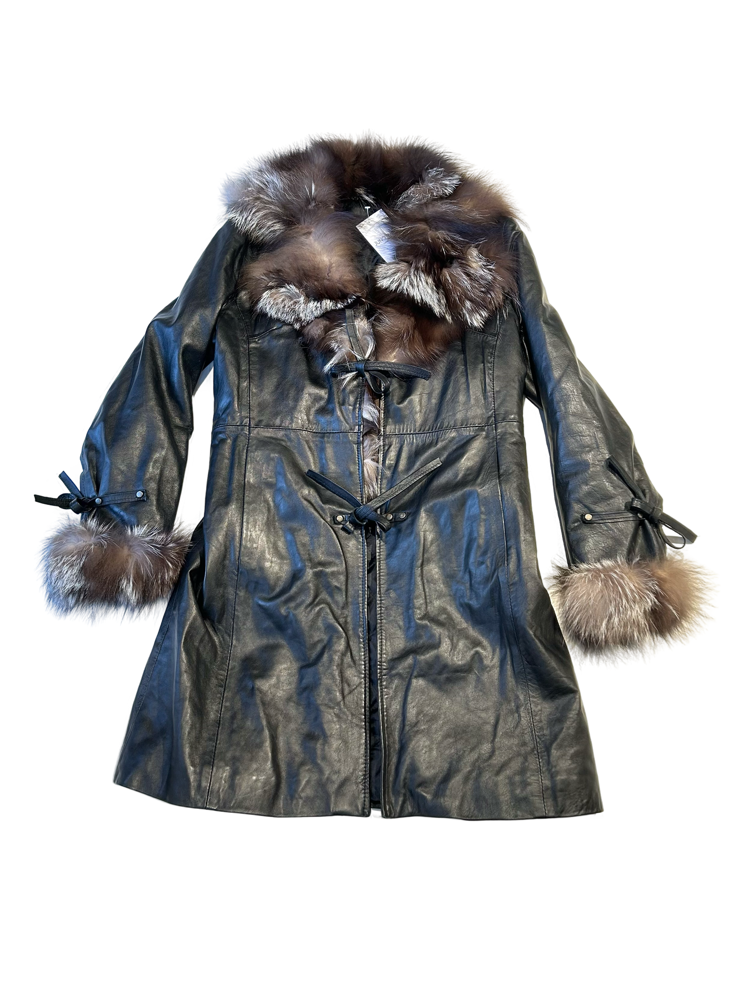Italian leather and fur coat
