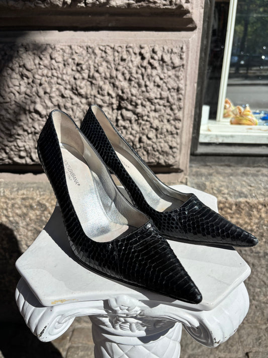 Dolce & Gabbana Black Snakeskin Pumps